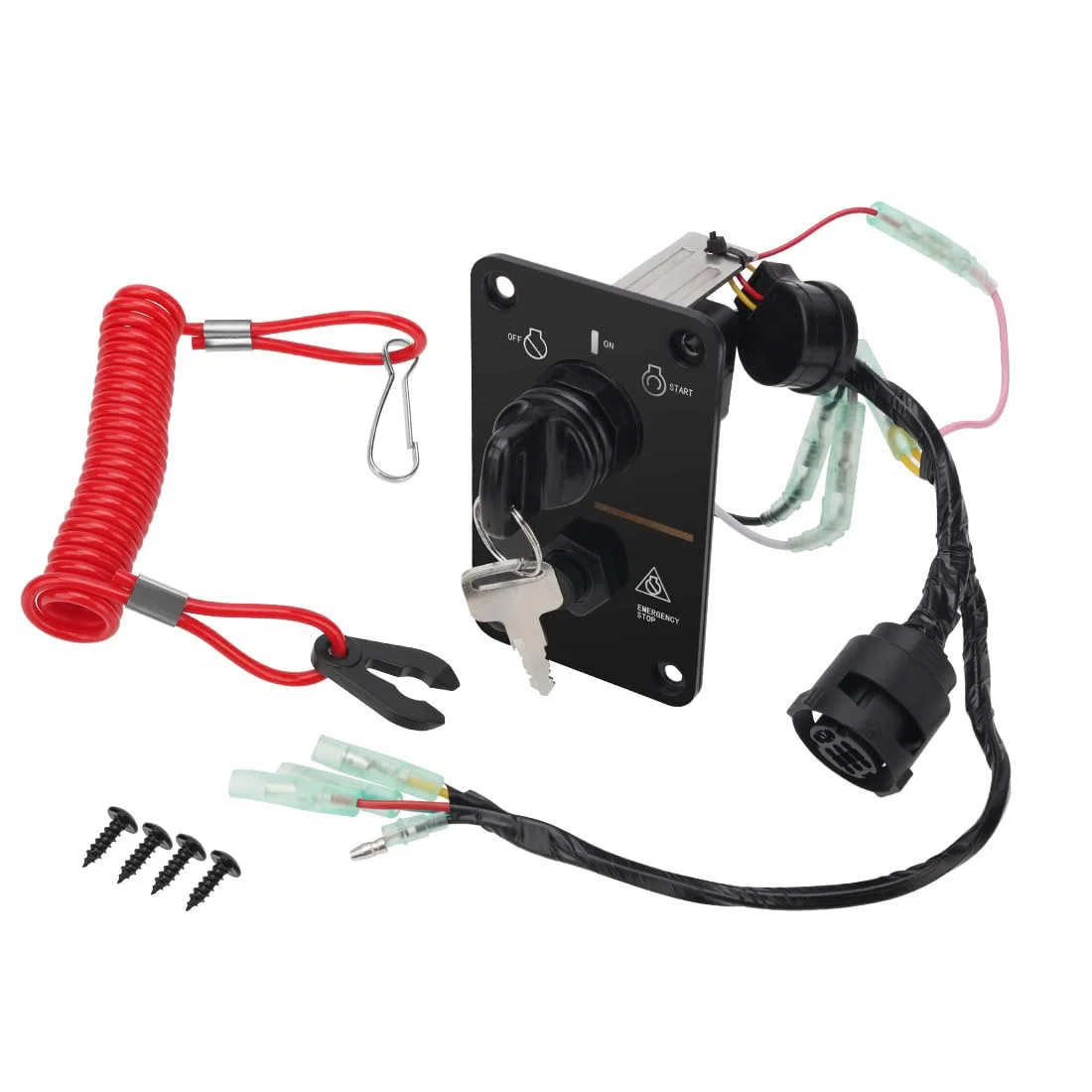 Pannello accensione principale con chiave per fuoribordo Yamaha 2T/4T con cablaggio 10 pin