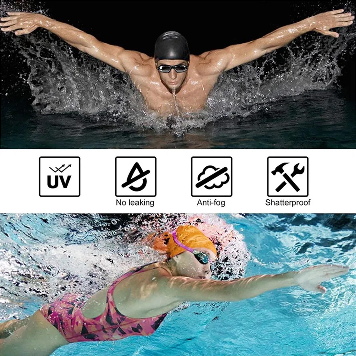 Occhialini da Nuoto Occhialini da Nuoto Professionali for Adulti con Lenti antiappannamento for Uomo e Donna, Impermeabili, Regolabili, in Silicone per Adulti Adolescenti