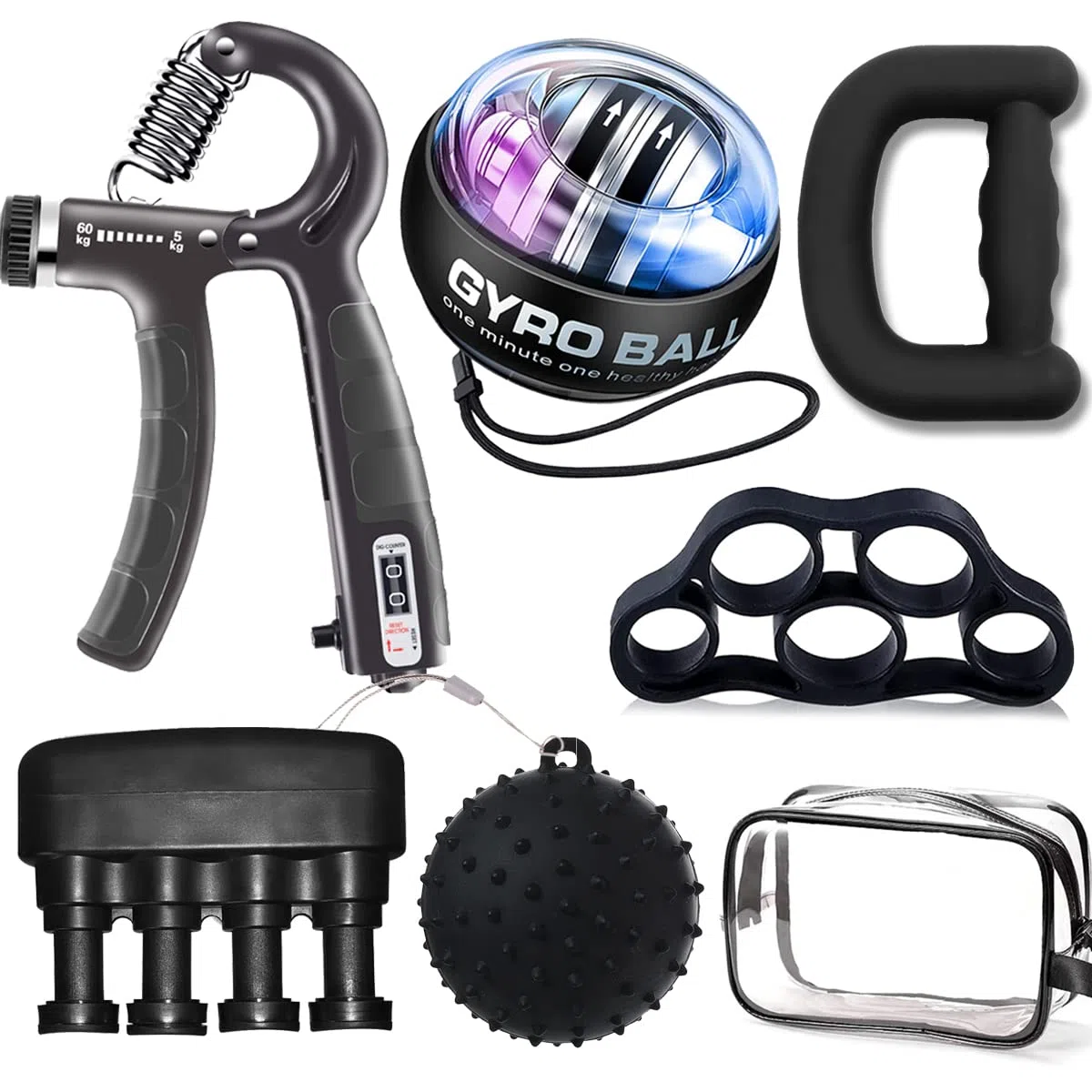 Allenamento avambraccio, allenamento mani kit per allenare le dita, pinza per la mano con contatore, attrezzo per esercizi per le dita, palla da polso, wrist ball antistress per il recupero gli atleti