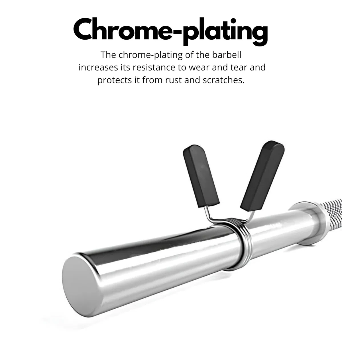 Bilanciere Palestra in Acciaio con Fermadischi Inclusi - Bilanciere 25mm Cromato 120 cm (5 KG) - Attrezzi Palestra Casa - Fitness Home Gym - Allenamento a Casa ottimale