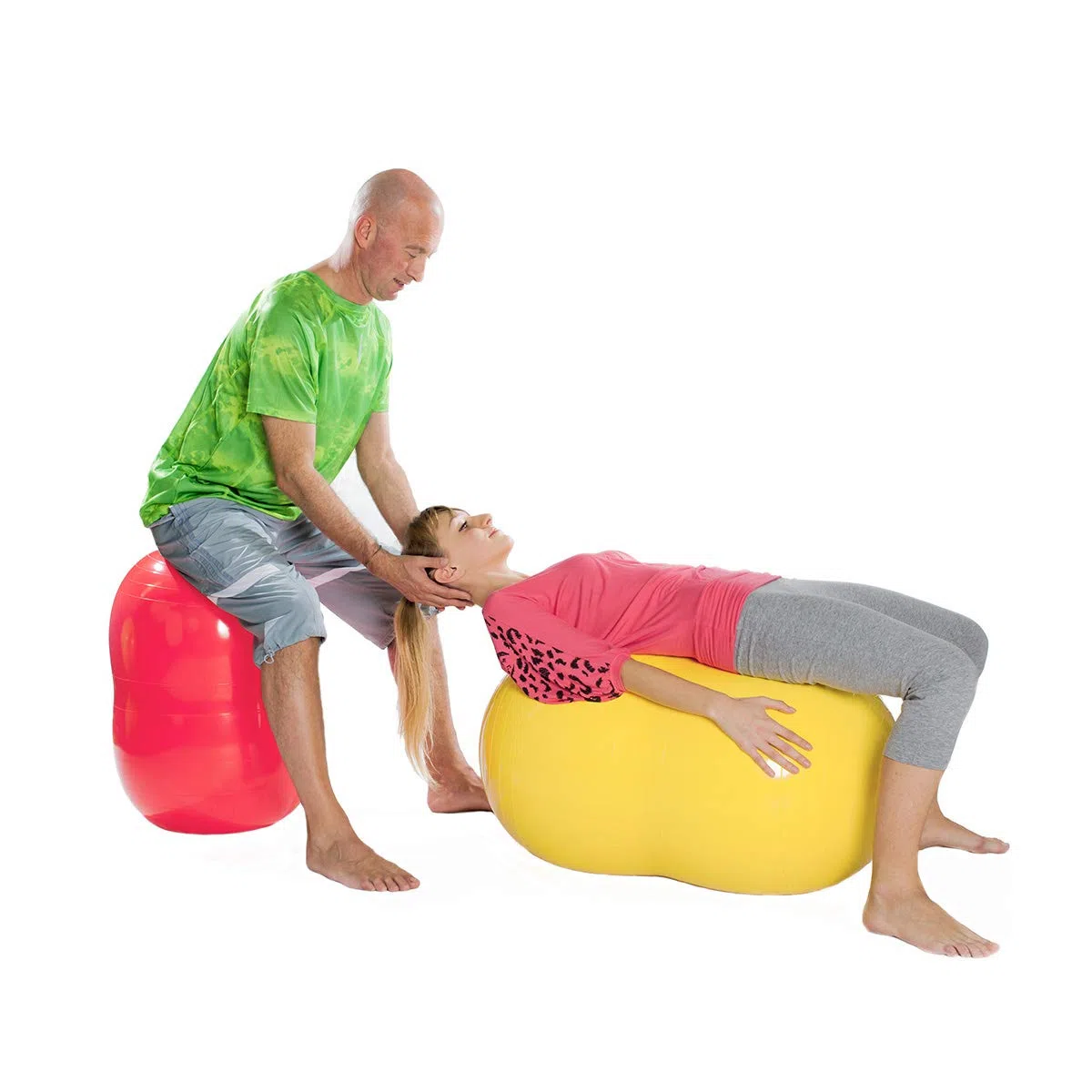 GYMNIC Physio Roll Palla doppia per fisioterapia, ideale per esercizi di equilibrio, coordinazione e supporto terapeutico per bambini, adulti e anziani