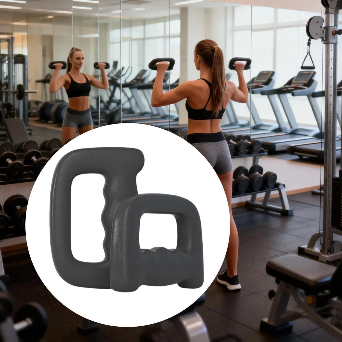 2 Pezzi Manubri Fitness Portatili Design Sagomata Realizzati in Ghisa Nonslip Ideali per Allenamento Braccia Schiena Spalle Curl Utilizzabili I, Nero 1.5 Kg