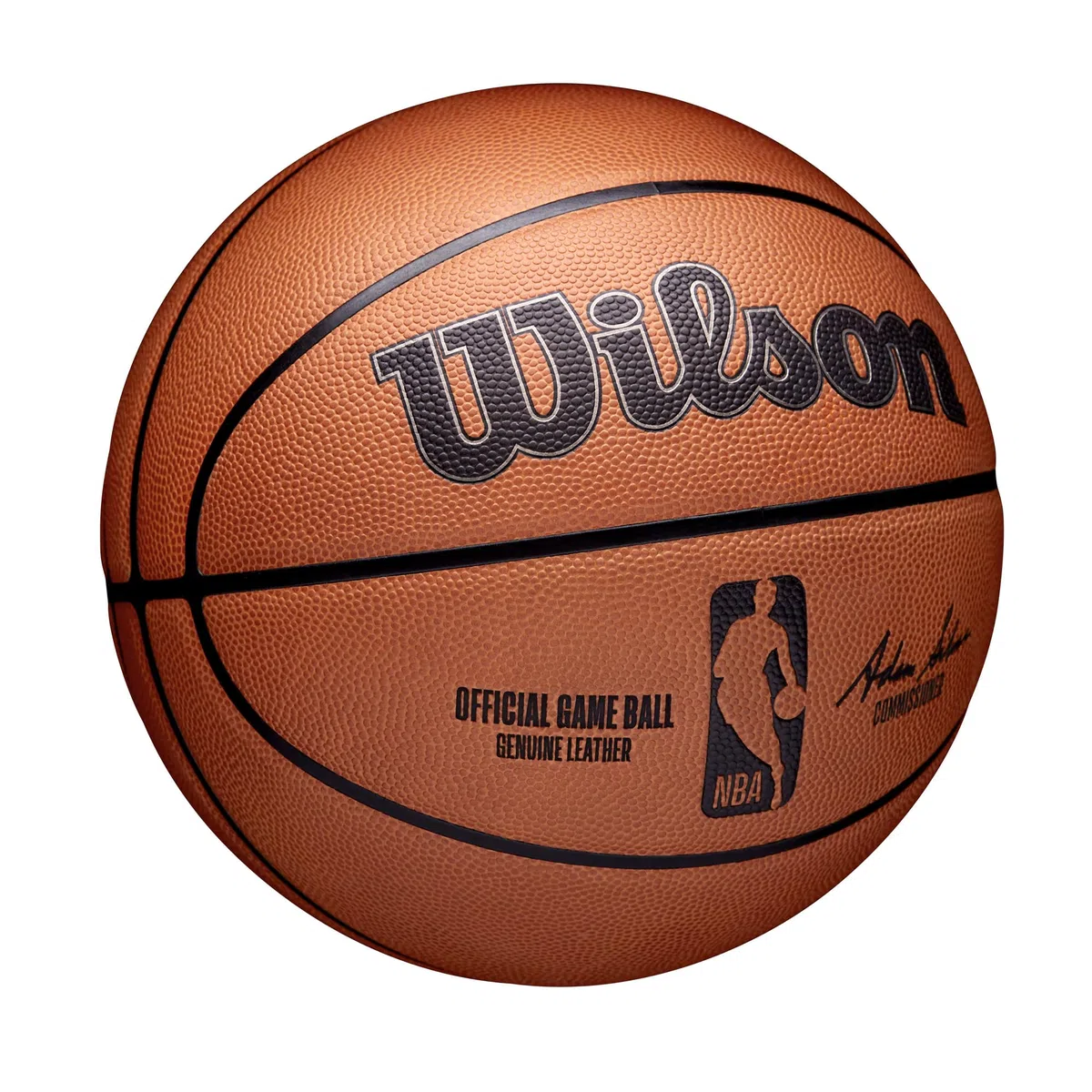 Wilson Pallone da Basket NBA OFFICIAL GAME BALL, Utilizzo Indoor, Pelle, Misura: 7, Marrone