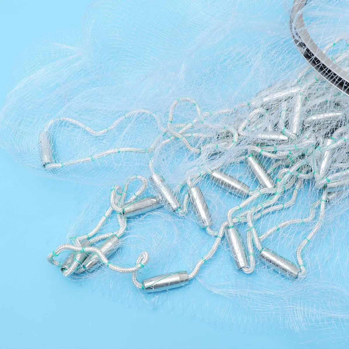 Angoily Rete da Pesca Portatile in Nailon Pieghevole per Cattura Granchi e Gamberetti per Acqua Dolci e Salate Blu Colore Casuale