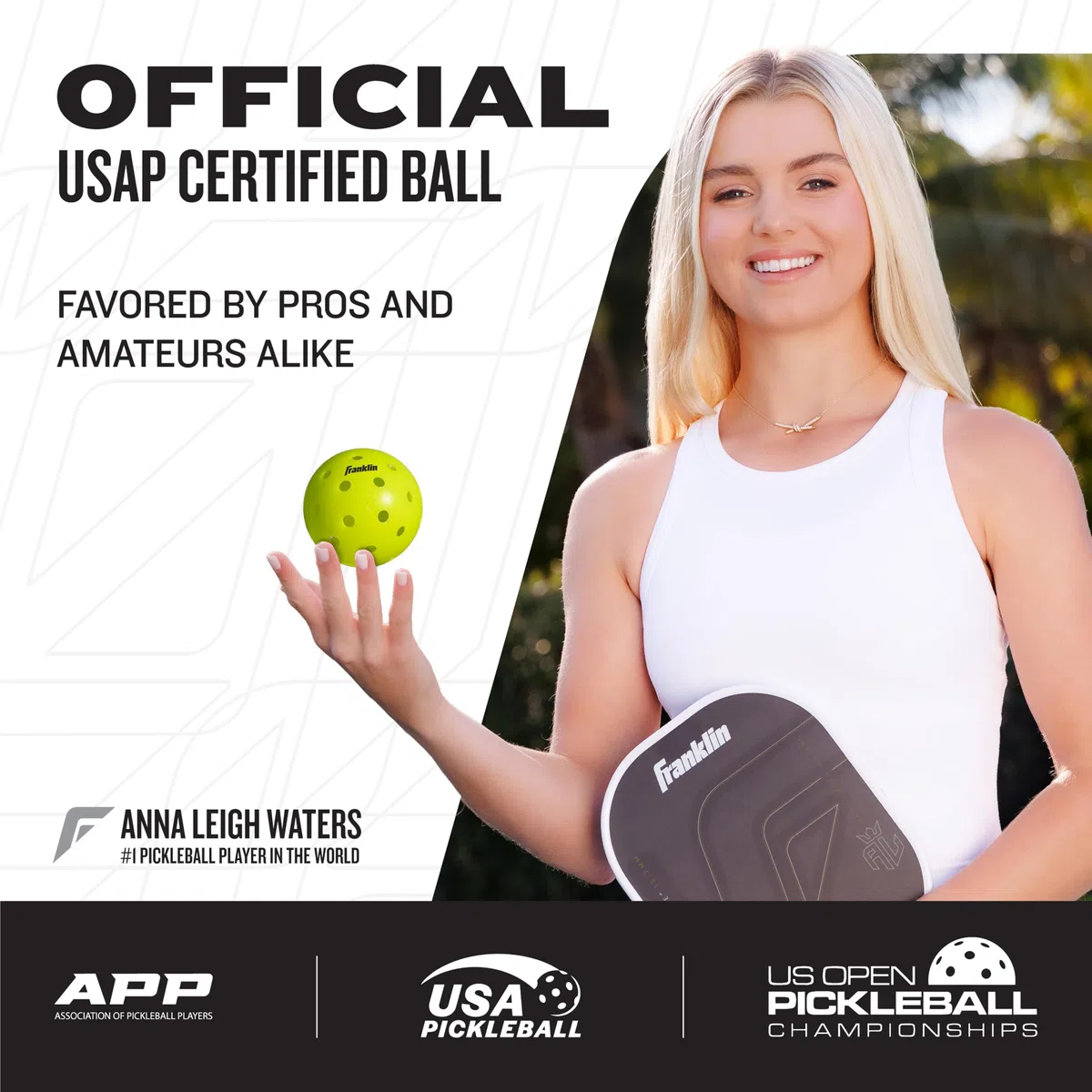 Franklin Sports X-40 Outdoor Pickleballs - USA Pickleball (USAPA) Approved Pickleball Balls - Official US Open Ball