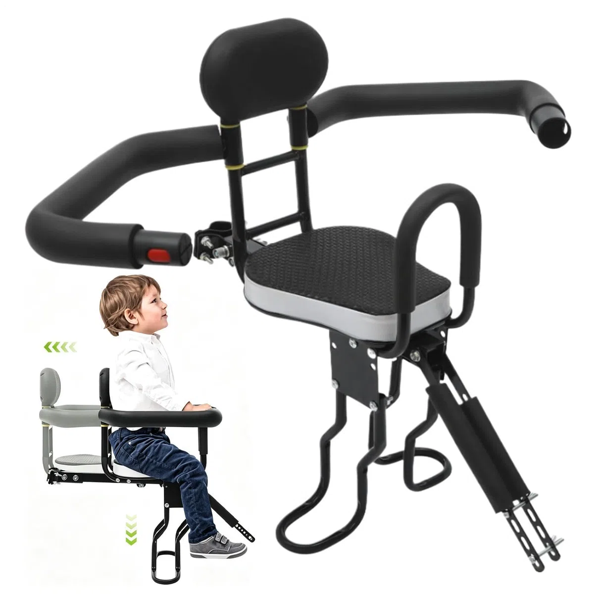 Seggiolino Bambini Bici Adulto Sgancio Rapido Ergonomico Comodo | Portabambini Montato su Bici Per Genitori Famiglia Scooter Montagna Strada Viaggio Ciclismo