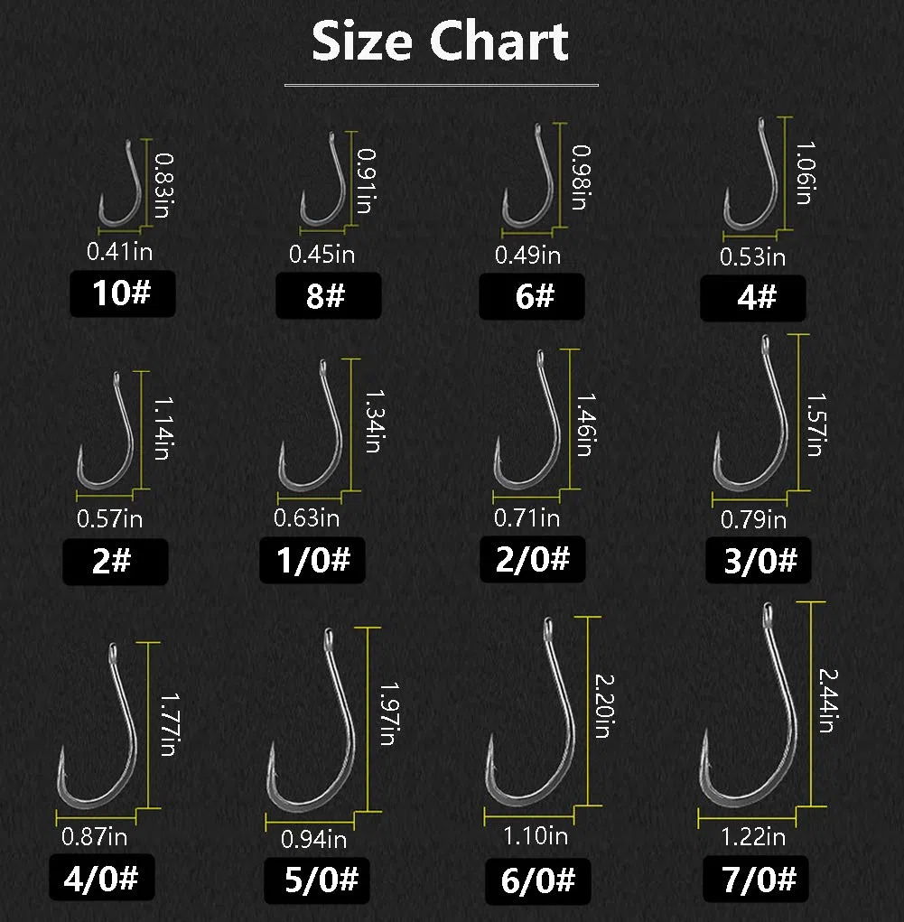 Dyxssm 150 pz/lotto Forgiato Lungo Gambo Ami Da Pesca In Acciaio Inox Gancio Da Pesca per Acqua Dolce Salata, Cerchio Octopus Ami Da Pesca