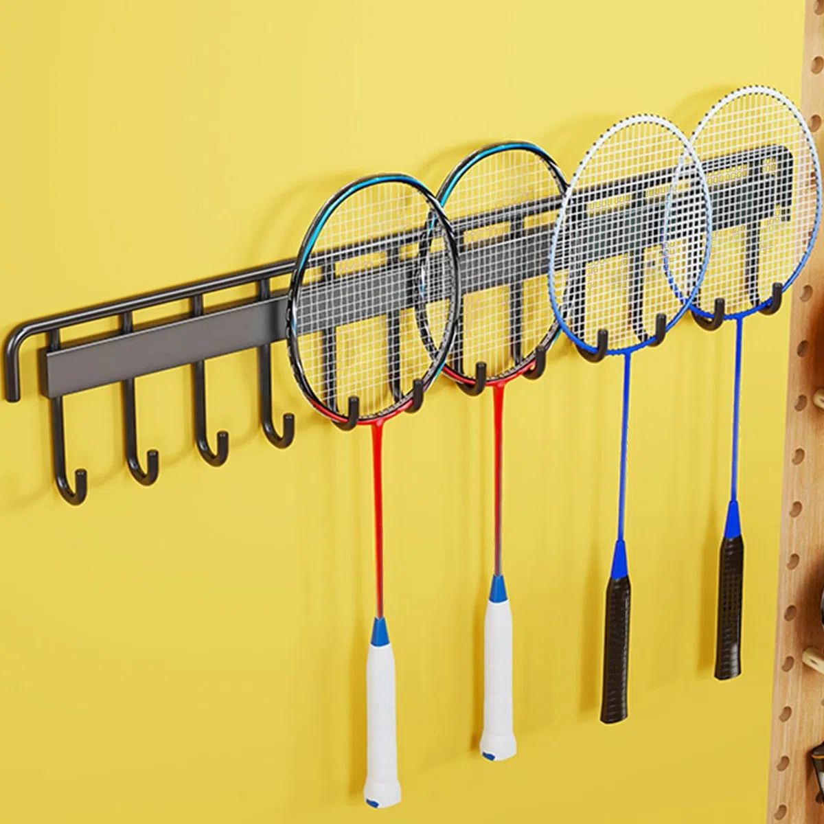 Supporto da Parete per Racchette da Badminton, Gancio per Appendere, Robusto Porta Racchette da Tennis per Allenamenti in Club, Scuola, G