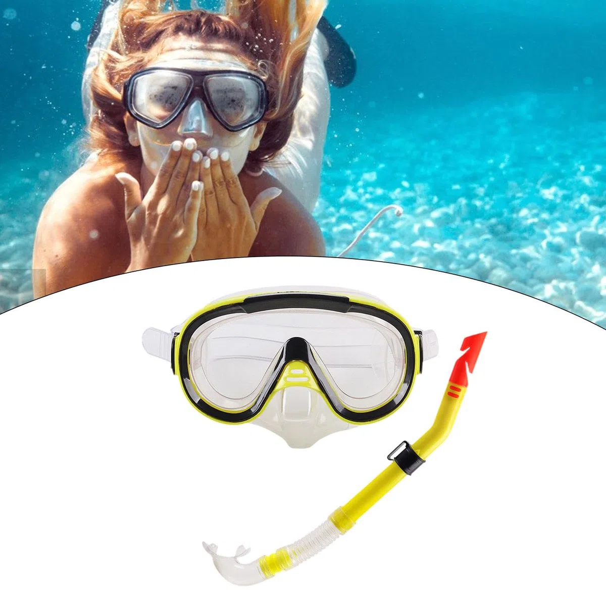 Set da snorkeling per adulti per sport acquatici, immersioni subacquee e nuoto, design leggero per uomini e donne, ideale per attività in spiaggia e in mare