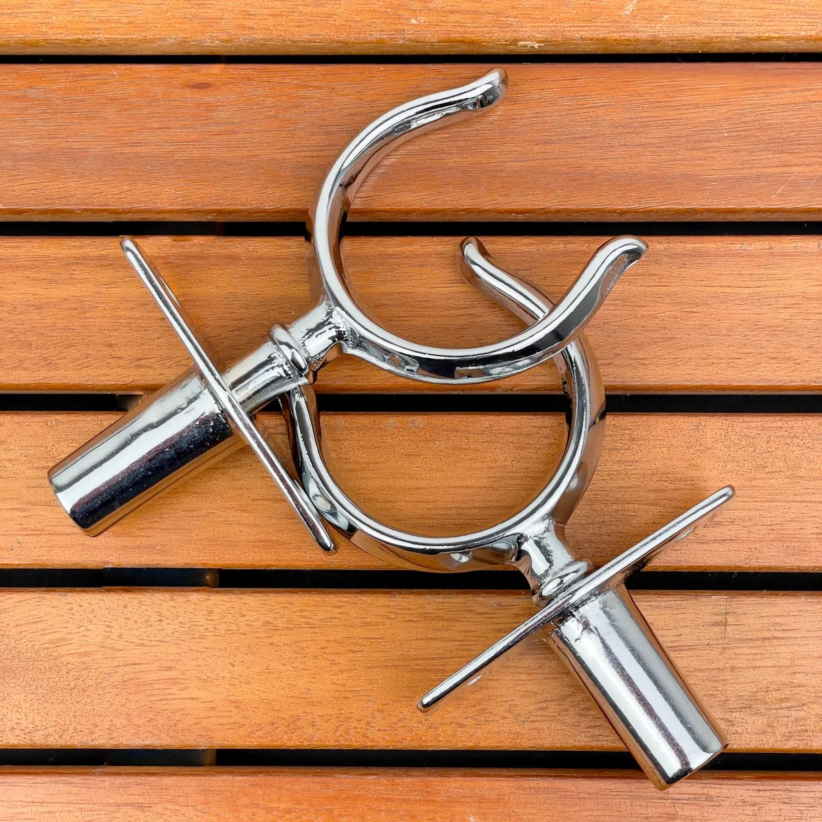GATE14® Scalmi per Remi Barca 2 Pz con Boccola in Ottone Cromato Passaggio Remo: 40 mm