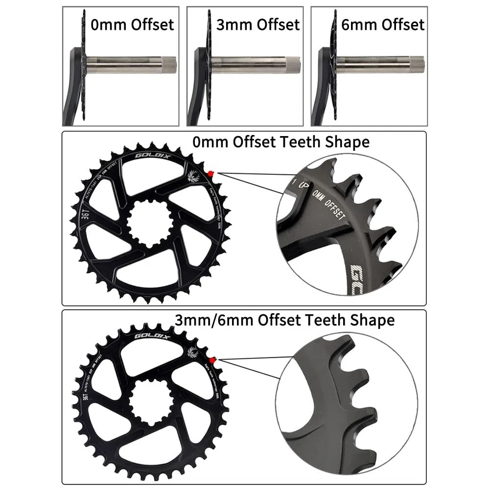 Guarnitura per Mountain Bike a velocità Singola 170/175 mm Guarniture 30/32/34/36/38T Corona a Denti Stretti e Larghi Set di pedivelle Integrate Cave con Movimento Centrale BSA Adatto a 9-12