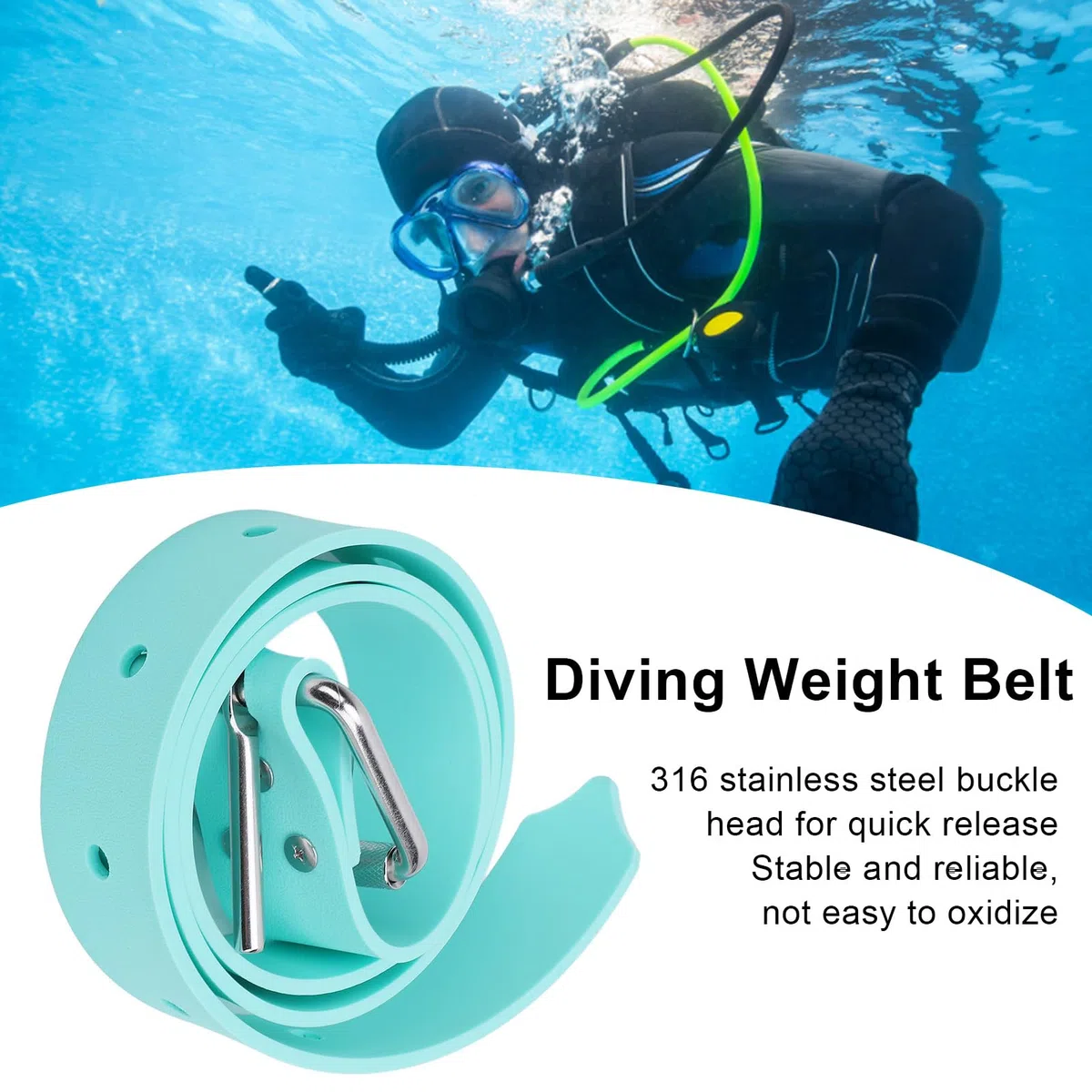 POENVFPO Cintura Pesi Sub, Regolabile Impermeabile Cintura Subacquea Acciaio 316 for Immersioni Profonde Fotografia Subacquea addestramento Rescue