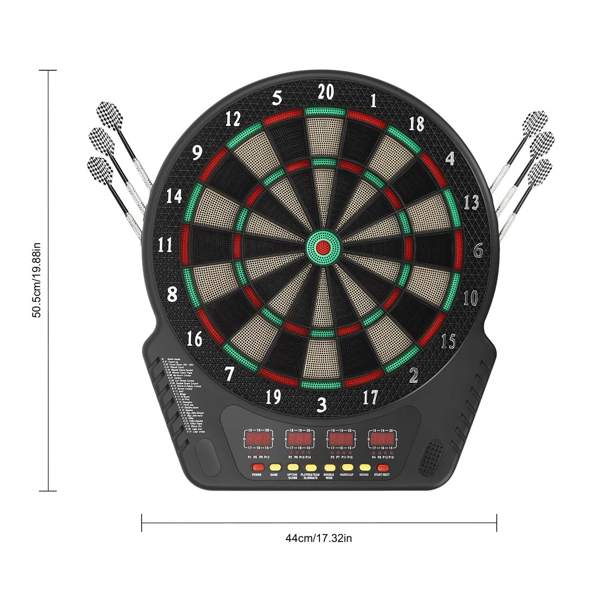 Bersaglio elettronico per freccette, montato a parete, con 6 freccette, set di freccette per bambini e adulti, per appartamenti, bar, ristoranti, centri di gioco o altri parchi giochi