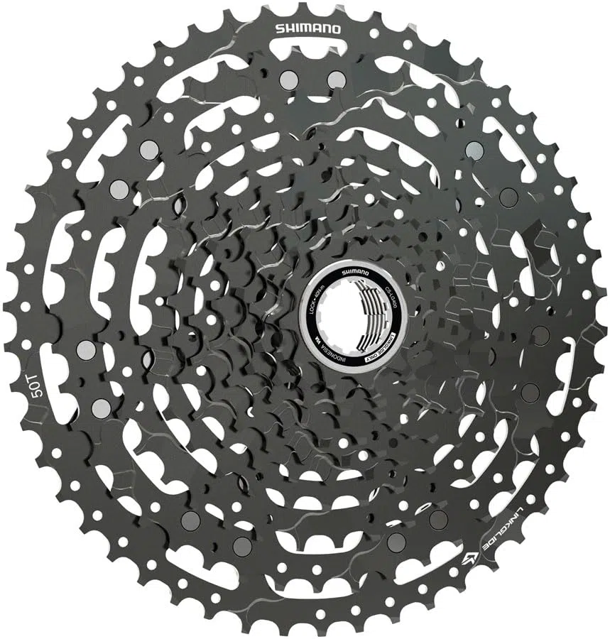 Shimano CUES CS-LG400-11 - Cassetta a 11 velocità, 11-50t, LINKGLIDE, colore: Nero | cassette e ruote libere per bici