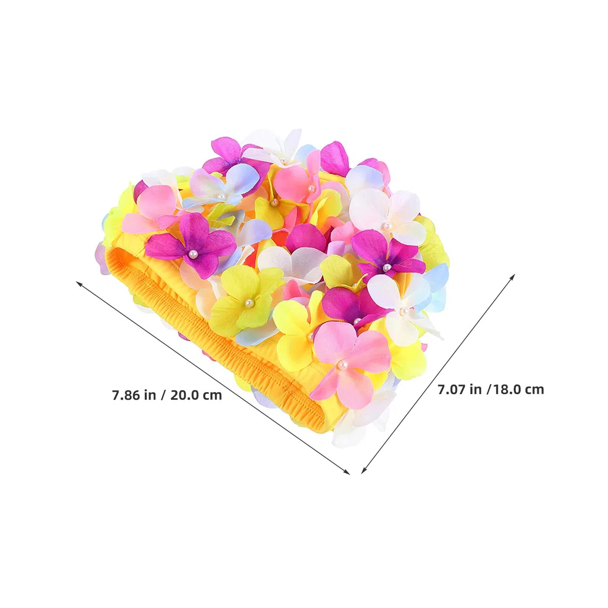 Housoutil 3 Pezzi Cuffia da Nuoto Donna con Design a Petalo Floreale in Chinlon, Leggera con Riduzione della Resistenza All'acqua, per Piscina e Protezione Chioma