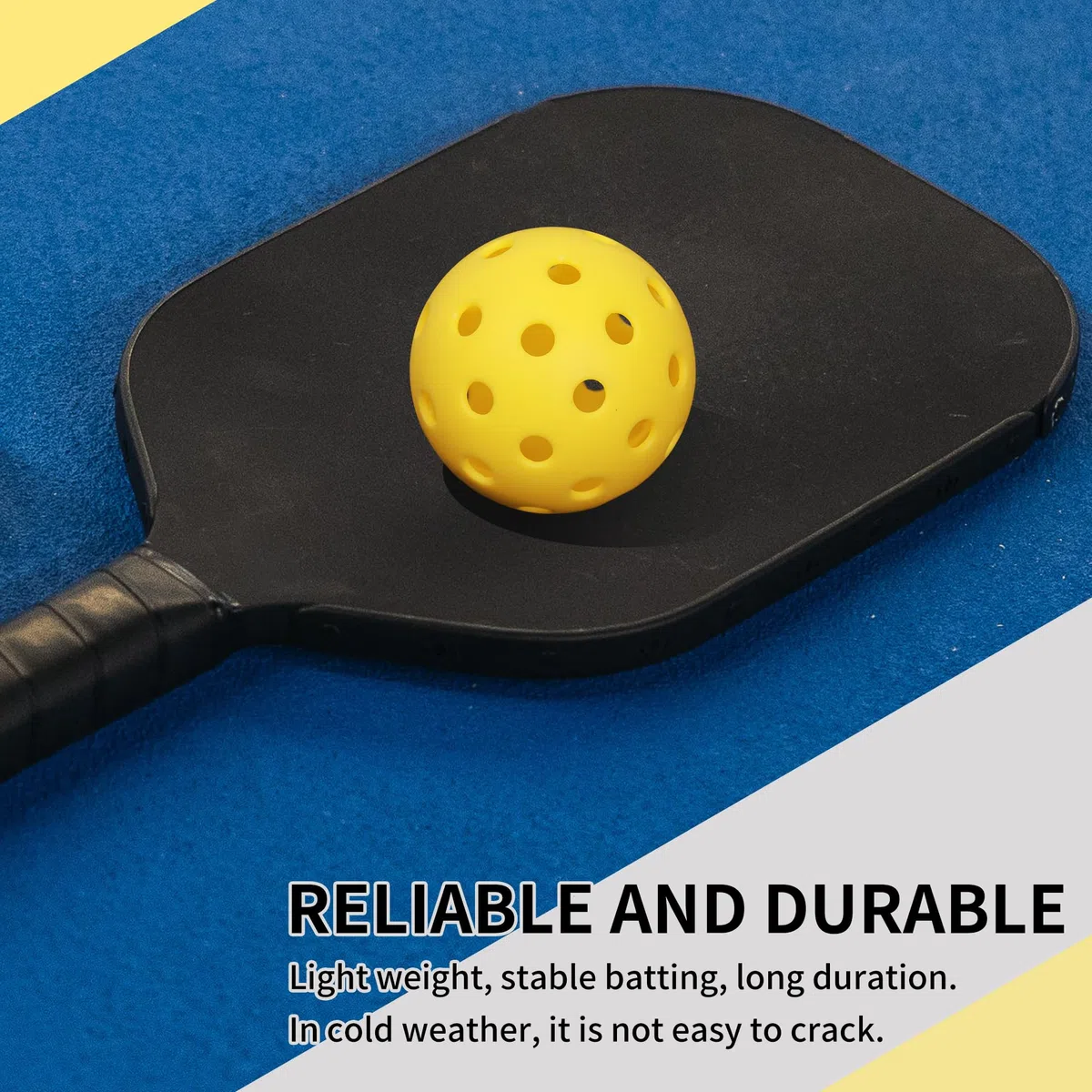 BOOMCLAP Set di 12 palline da pickleball da esterno, soddisfano i requisiti USAPA, buon equilibrio, rimbalzo stabile, affidabile, durevole, giallo