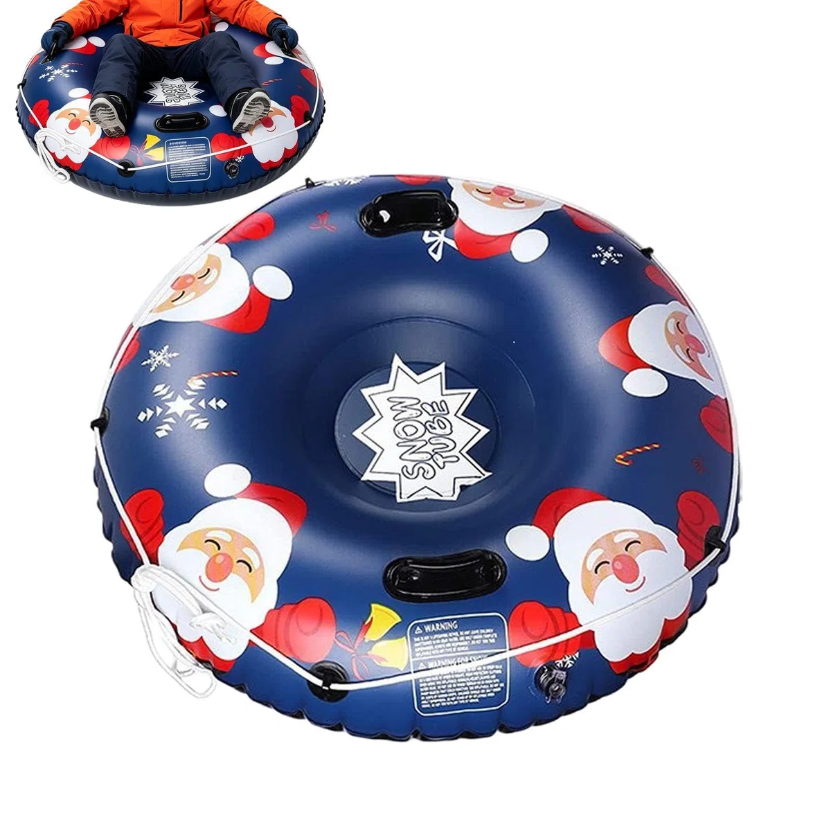 Tubo Gonfiabile da Neve Slitte Gonfiabili Da Snowboard Con Maniglie | Slittino Invernale per Famiglie All'Aperto Sport Spiaggia Giardini Pattinaggio Sci Outdoor Sabbia Natale Attività Avventura