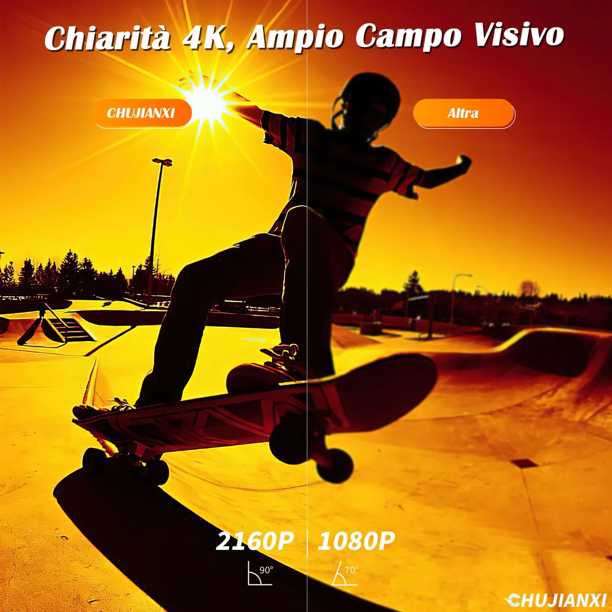 Occhiali con Telecamera 4K, Occhiali Smart per Sportiva All'aperto | High-Tech Videocamera da Sole Telecamera Nascosta con Protezione Polarizzata UV400, Smart Glasses, Supporto Foto/Video