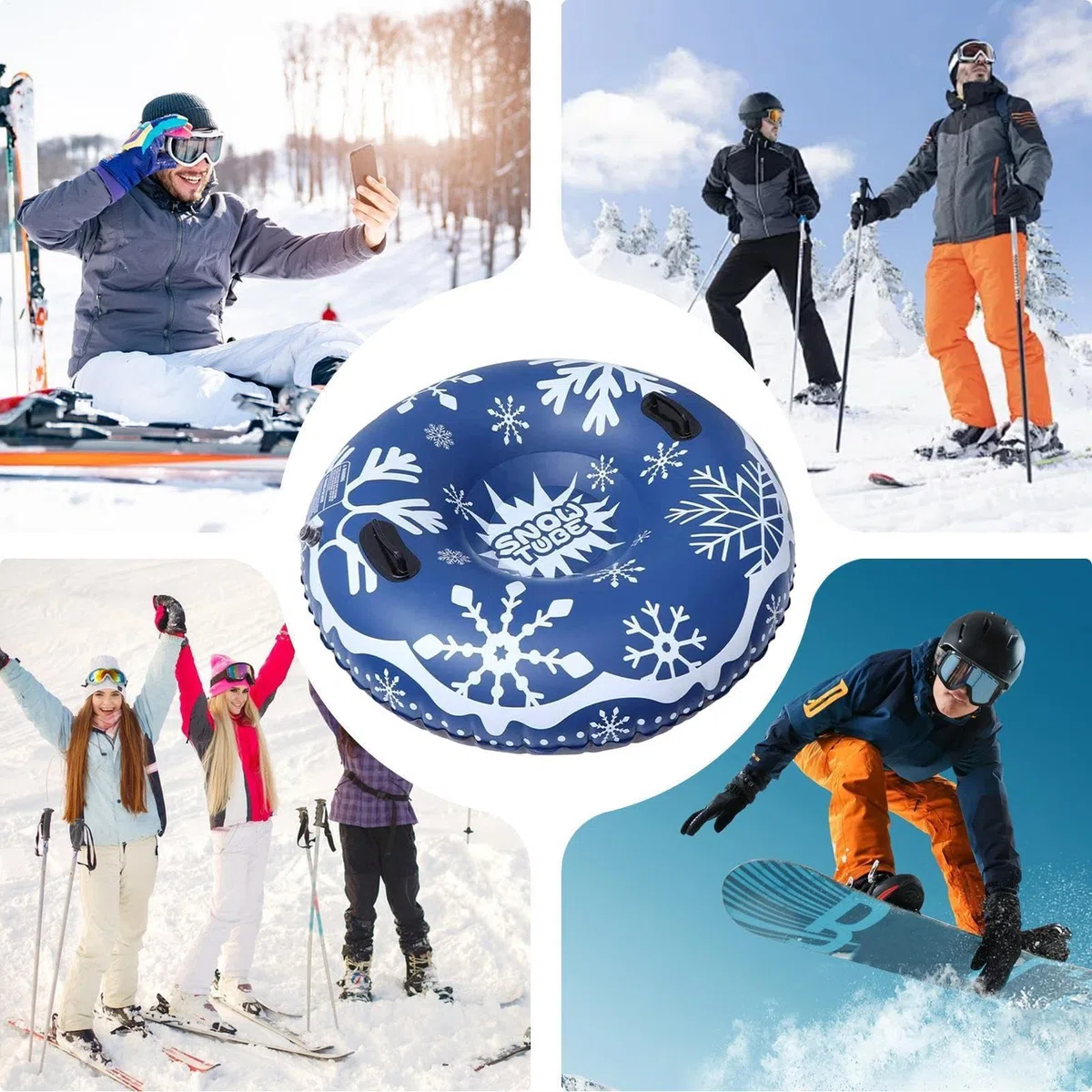 Tubo da neve – anello gonfiabile per tubo di neve per l'inverno | anello per slittino all'aperto – per uso invernale sul vialetto pedonale piscina durante riunioni feste e sport