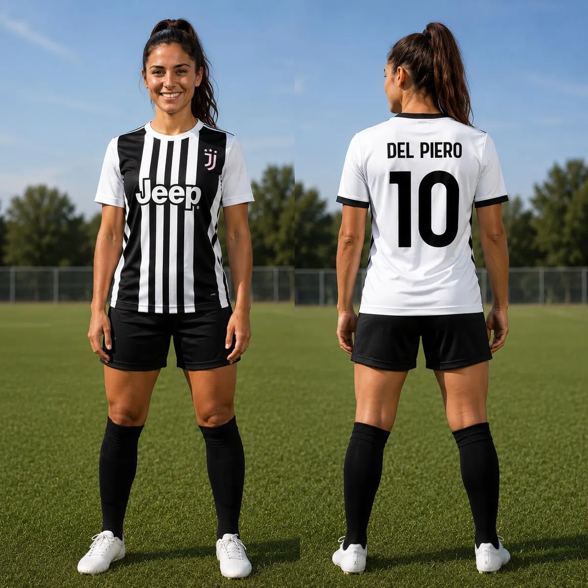 JUVENTUS Completo Calcio Personalizzabile | Replica Campionato Calcio Serie A | Maglia Pantaloncino e Calzettoni PS 40525