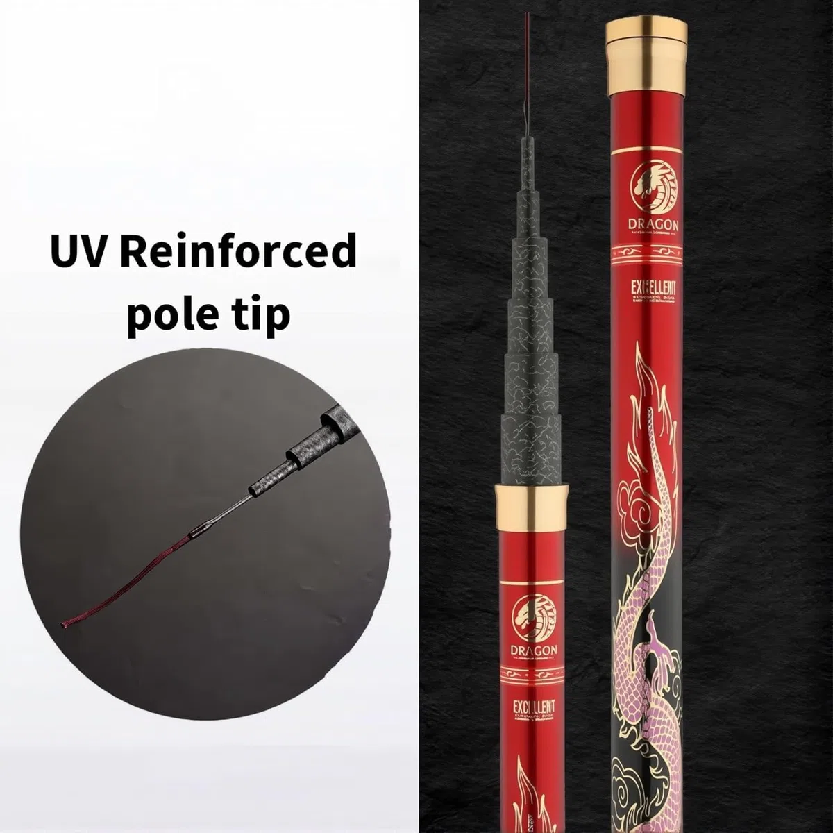 Canna da pesca telescopica in carbonio da 8 m a 16 m. Canna per carpe ultra-robusta, resistente e facile da usare. Canna da pesca con lenza fissa ideale per lunghe sessioni di pesca.