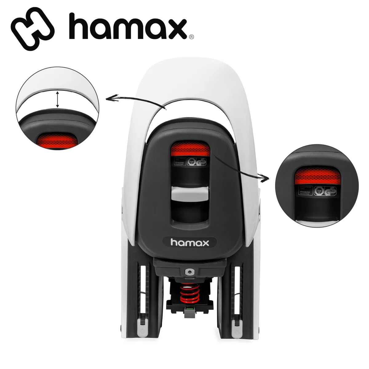 HAMAX Caress Seggiolino per bicicletta bambino posteriore nero montaggio portapacchi