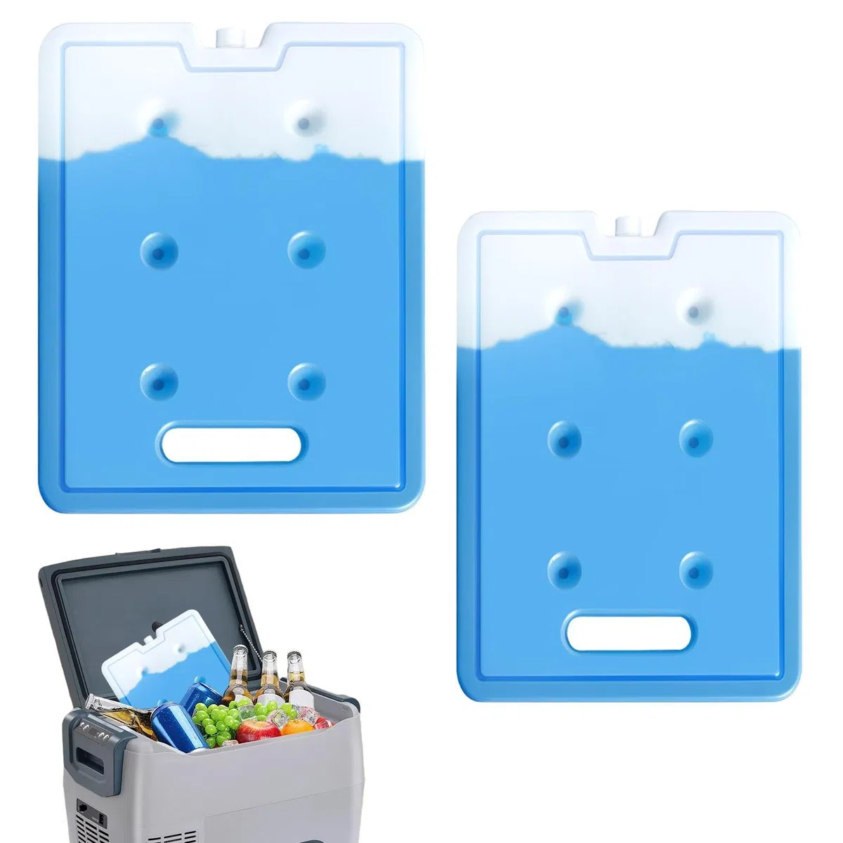 Ghiacciolo da Lunch Box Riutilizzabili Portatili 2 Pezzi Lunga Durata Con | Piastre Congelatore Per Lunch Box Casa Ufficio Viaggi Campeggio Escursionismo Pesca Frigorifero