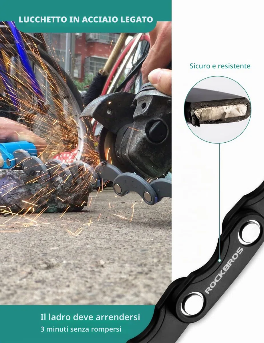 ROCKBROS Lucchetto Antifurto per Bici Lucchetto Pieghevole 2 Modelli Disponibili con Chiave e Serratura a Combinazione a Forma di Cubo con Supporto per Lucchetto