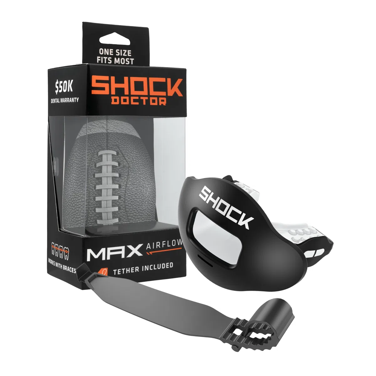Shock Doctor 3500 Max Airflow 2.0 Lip Guard, Nero, Taglia Unica