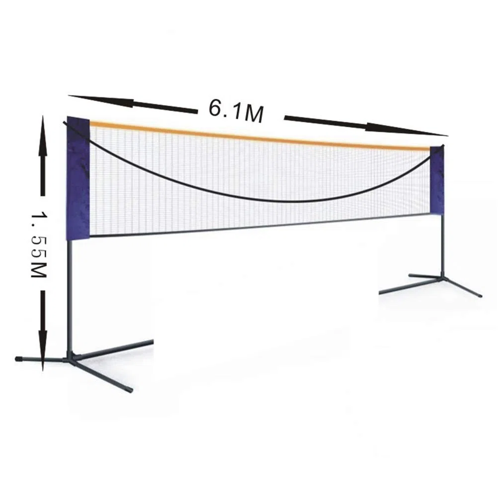 Rete portatile per badminton, pallavolo, tennis, altezza regolabile e pieghevole, rete sportiva per parco all'aperto e parco giochi, facile installazione e mobile