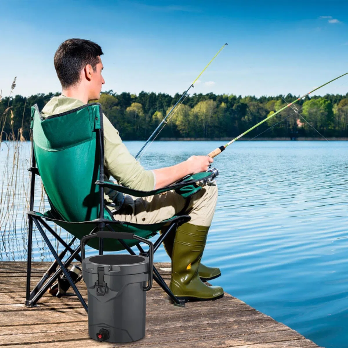 Cooler per Campeggio Portavivande Isolato | Cooler per Bevande Antigoccia per Campeggiatori Escursionisti Picnic Eventi Sportivi Pesca Viaggi Feste Concerti Spiaggia