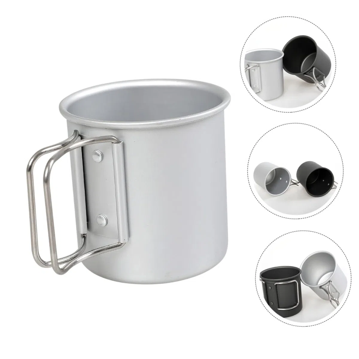 BESPORTBLE 4pezzi Bicchiere Pieghevole Lega Di Alluminio Per Campeggio Tazza Portatile Per Caffè e Bevande Per Escursionismo e Outdoor Design Elegante e Resistente
