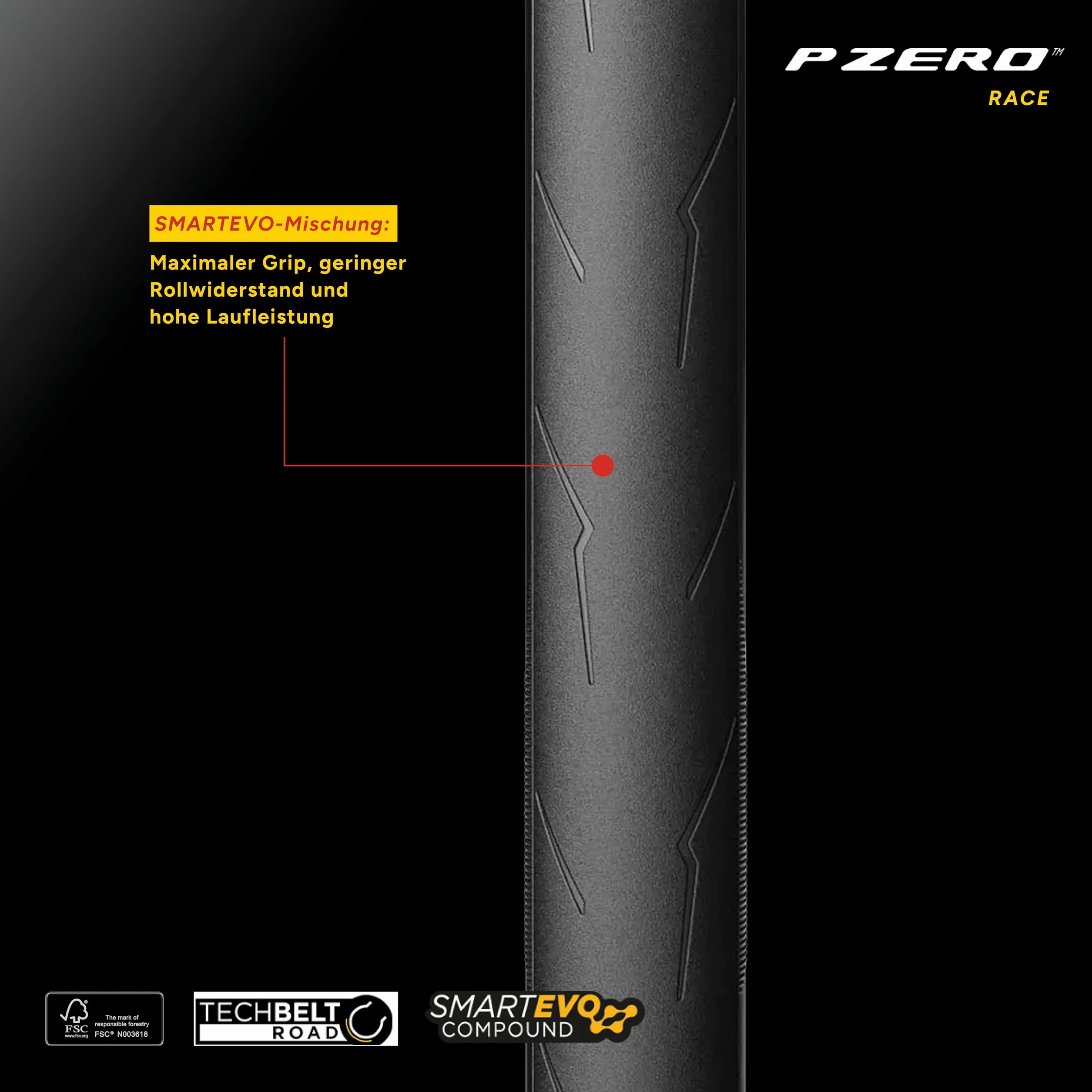 Pirelli P-Zero Race Folding Road Bike Tyre, 700 x 26c, Black