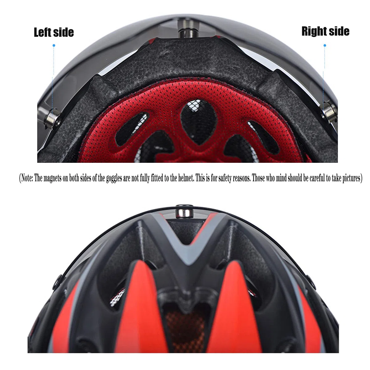 Casco Bici Casco MTB,con Visiera Occhiali Protettivi Magnetici Adulto Unisex per Bici Sicurezza Sportiva Casco da Bicicletta Superleggero Regolabile