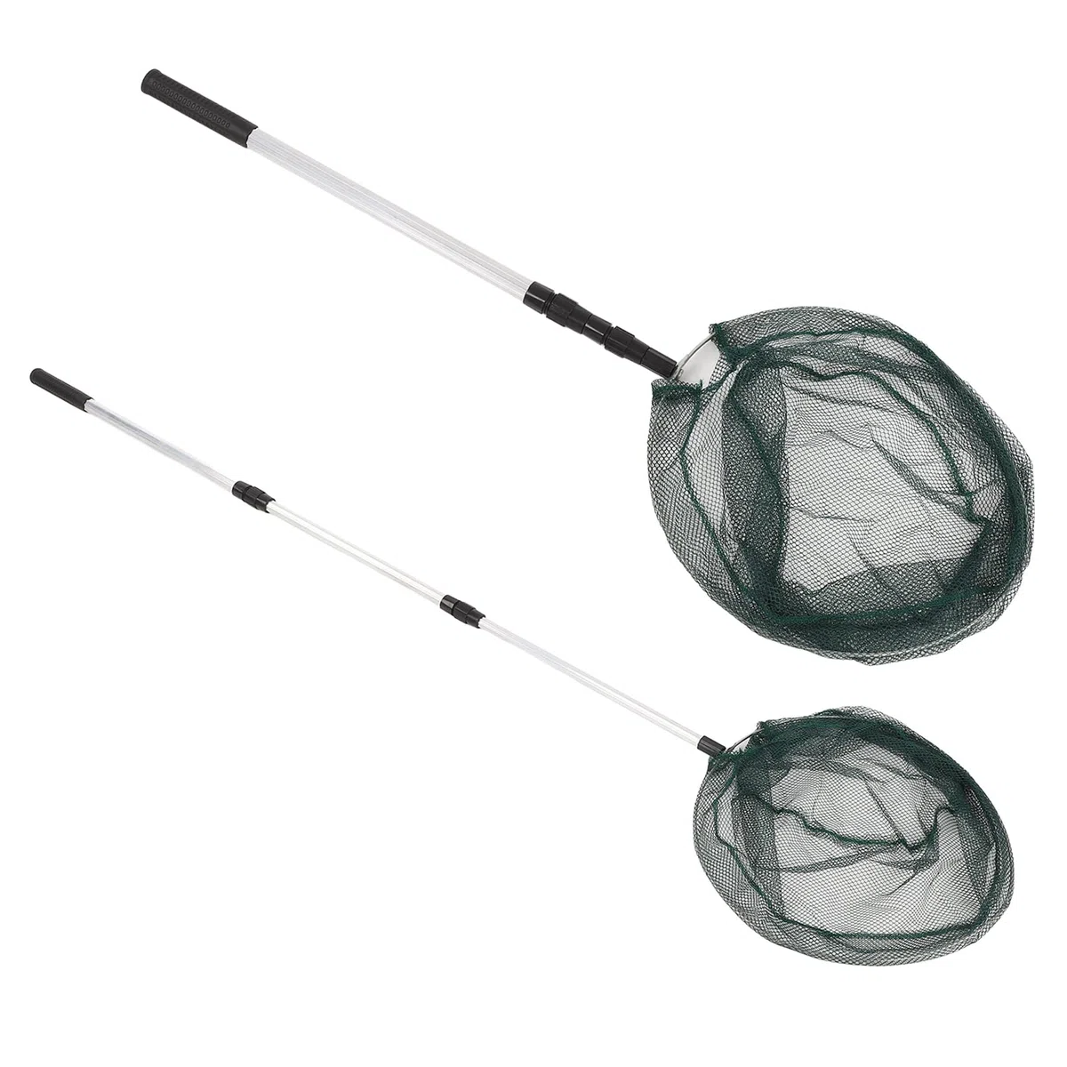 Guadino per Pesci Lega di Alluminio Manico Lungo Telescopico Rete Pesca Resistente per Rilascio delle Catture Acqua Dolce Acqua Salata Gomma Rete in PVC 37 cm Diametro