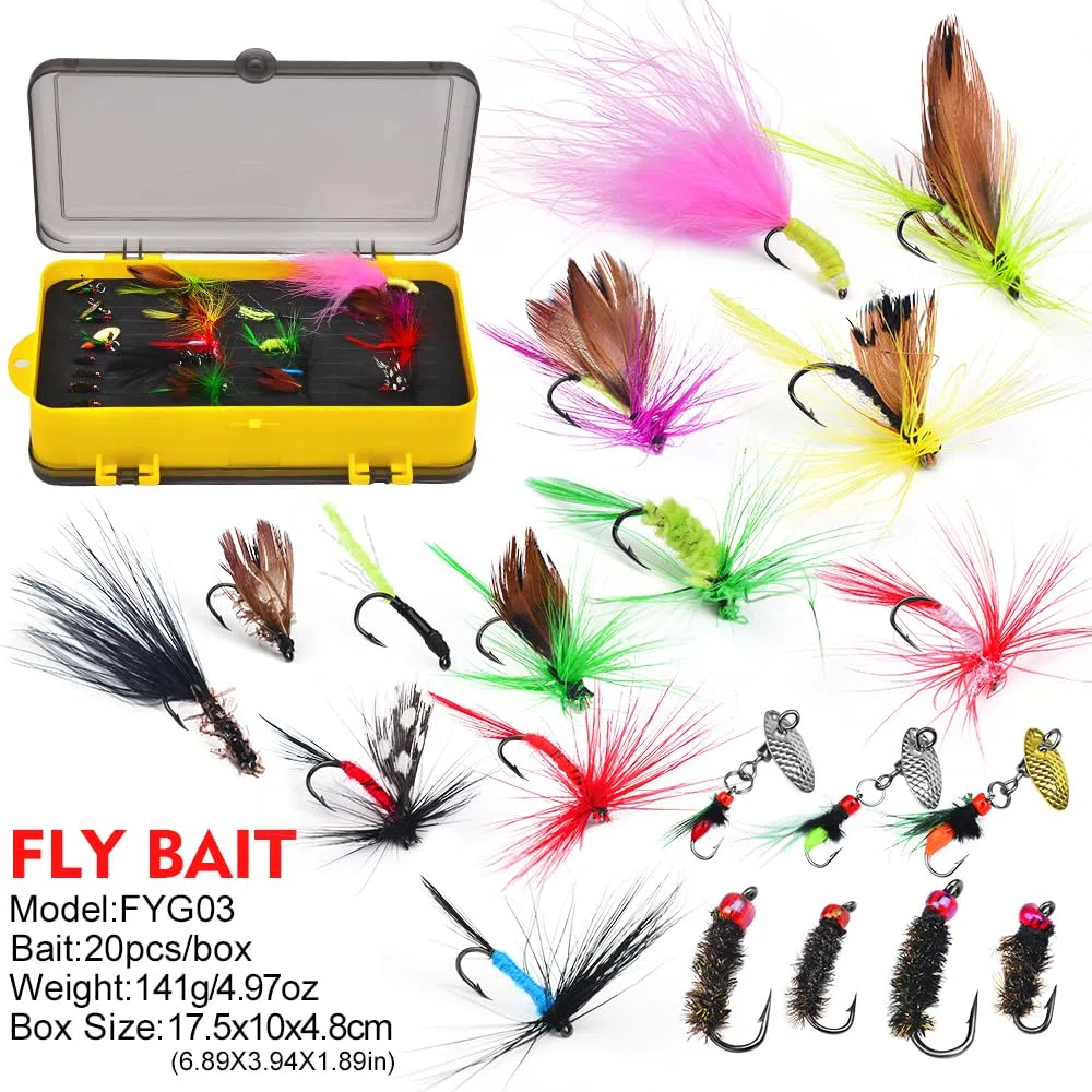 PROBEROS Pesca a Mosca Combo - Mosca Canna e Mulinello Pacchetto Completo di Avviamento Con Custodia - Mosca Pesce Kit