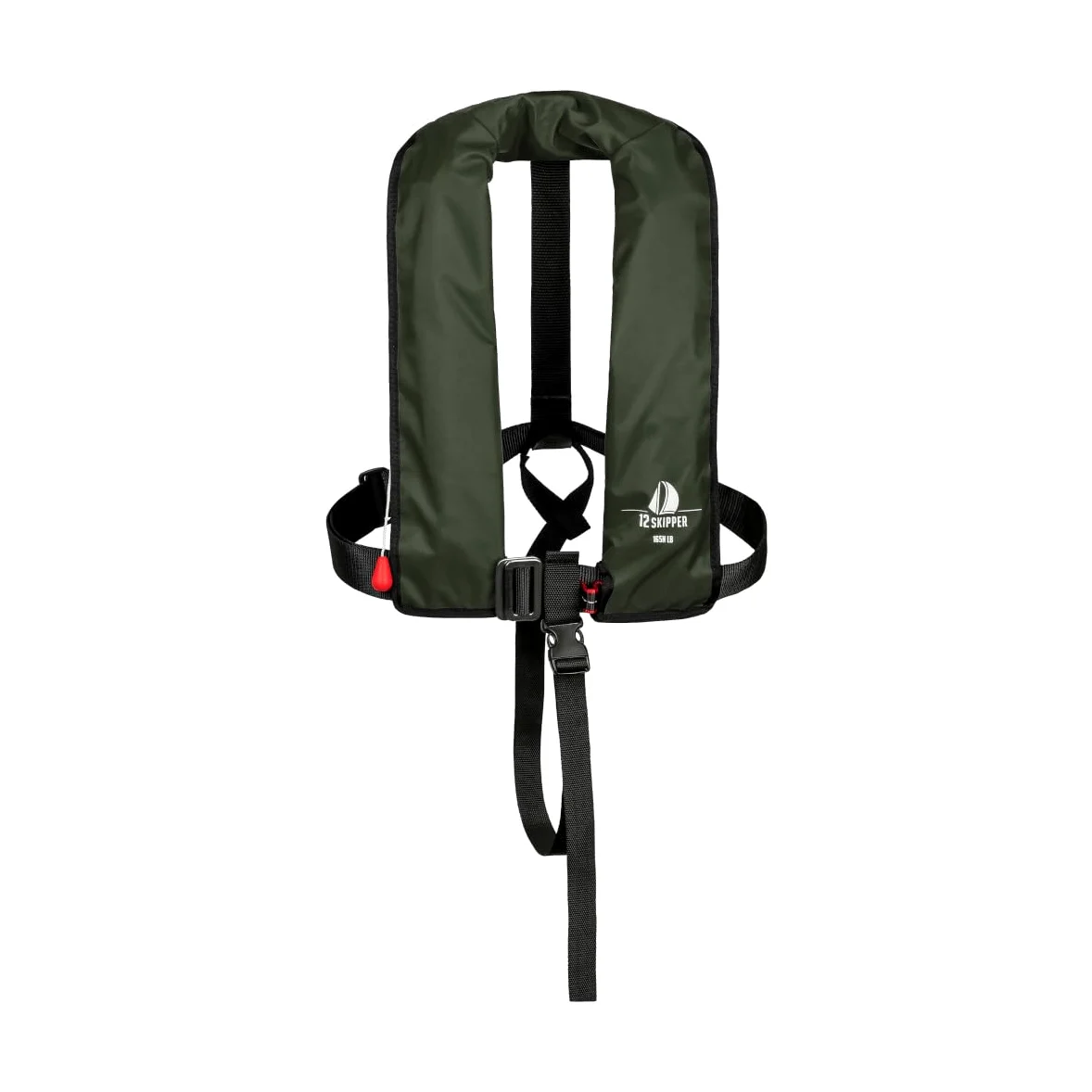 Set di 2 12skipper giubbotti di salvataggio automatici 165N ISO con imbragatura, verde oliva