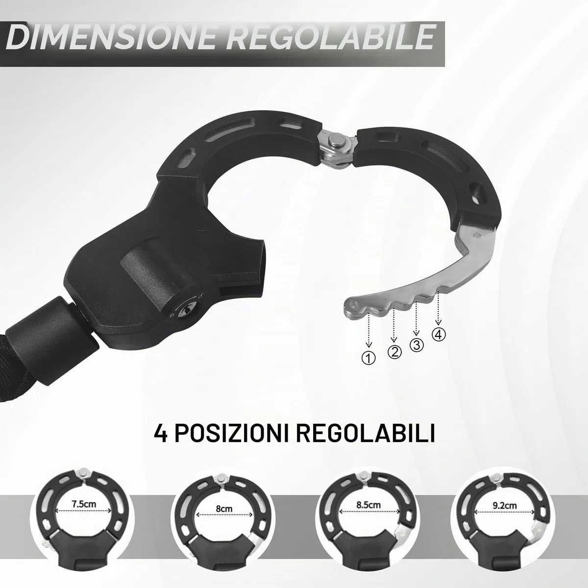 Lucchetto Monopattino Elettrico, Lucchetto Bici con 3 Chiave, Catena Bicicletta Antifurt, Accessori Monopattino Elettrico per Scooter, Bicicletta, Quad, Moto