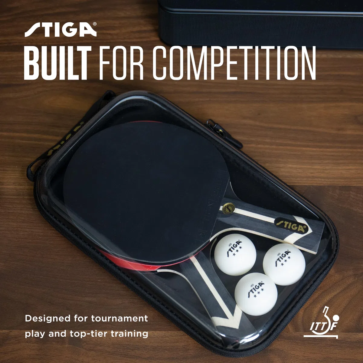 STIGA Set da ping pong Premium per 2 giocatori: include 2 pagaie approvate ITTF, 3 palline bianche a 3 stelle e borsa per il trasporto