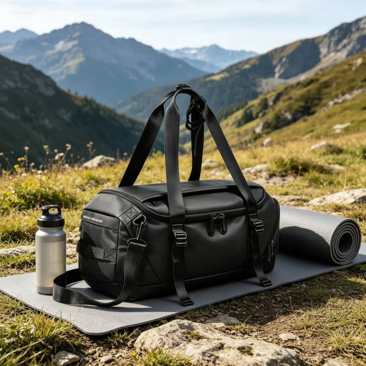 Qianly Zaino Sportivo Impermeabile Grande Capacità Borsa da Viaggio Capiente Trasporto a Mano a Spalla Borsa da Allenamento Multifunzione per Uomini, Outdoor