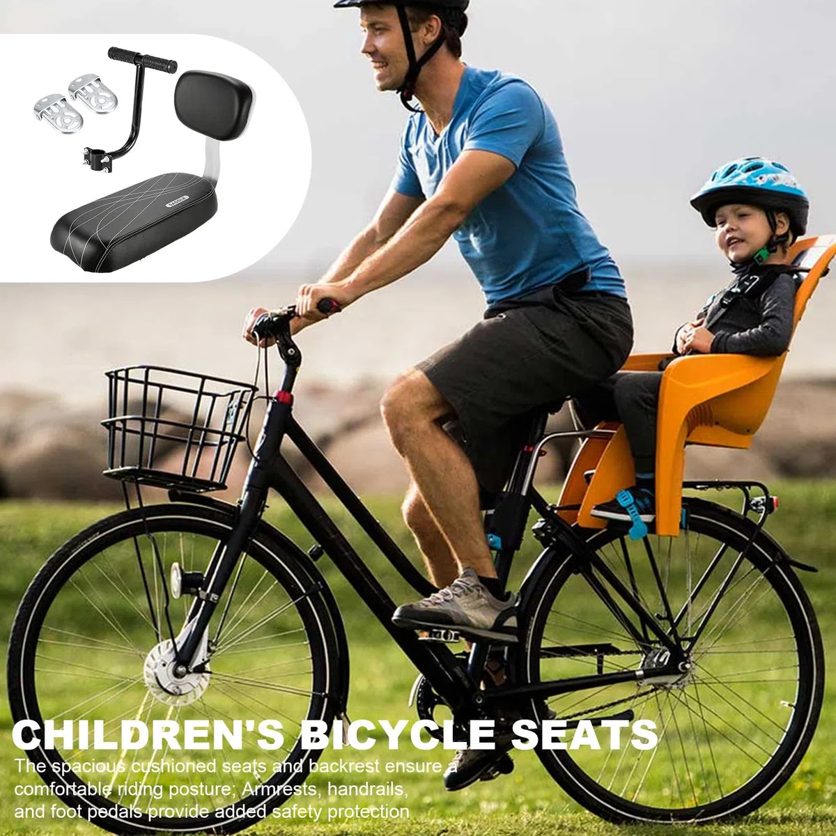 Generisch Dietro il seggiolino per bicicletta - seggiolino per bambini, poggiapiedi universale nel bracciolo della parte posteriore della bicicletta per la sicurezza del bambino del bambino | poggiapiedi universale nel bracciolo della parte posteriore del