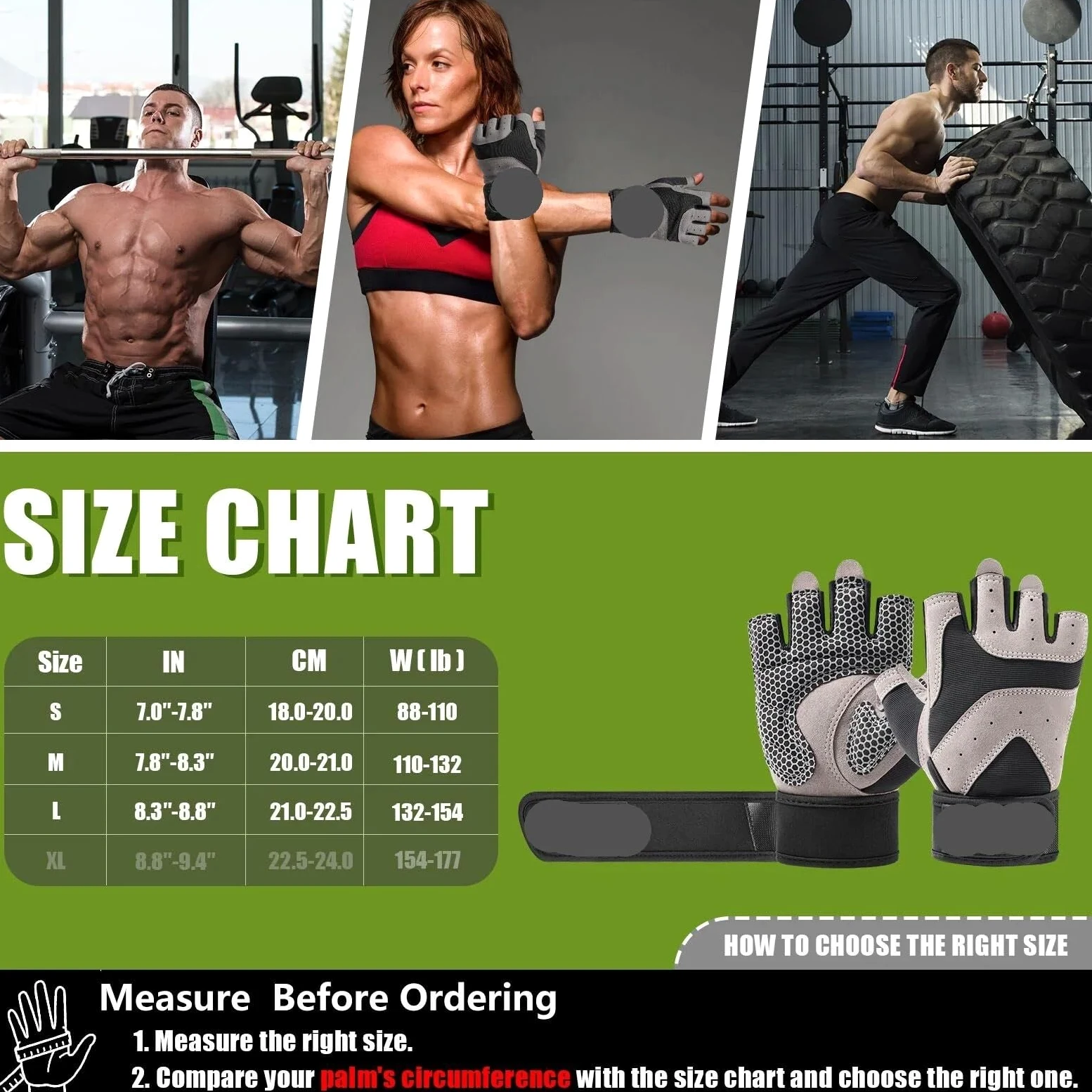 Home Essentials, Guanti da Palestra, Guanti da Fitness, Supporto per Polsi per Allenamento in Palestra - Sollevamento Pesi, Allenamento Traspirante, u