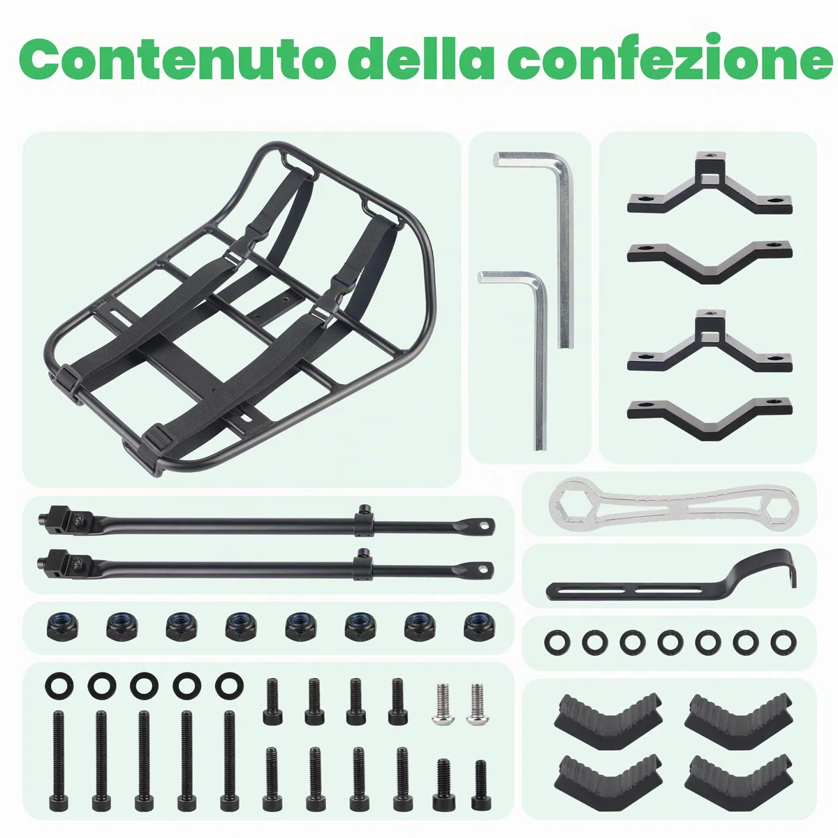 ZUKKA Portapacchi per bici anteriore, in lega di alluminio, capacità massima di carico 15 kg, adatto per biciclette da 24-29 pollici 700C per mountain bike e bici da strada
