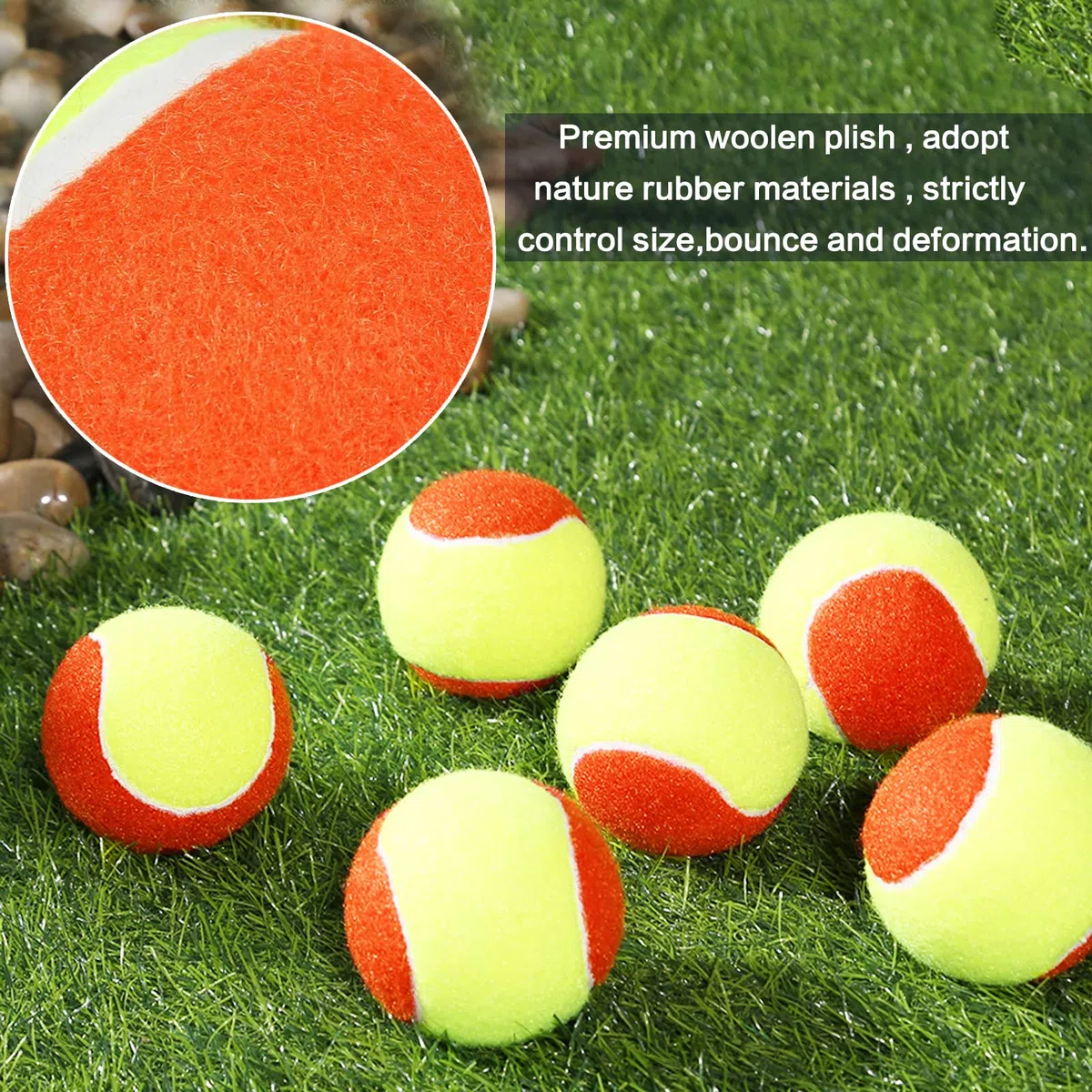 XJBTBA Palline da Tennis, morbide, Elastiche, a Bassa Compressione, Senza Pressione, Strumento per Allenamento in Massa, Colore Arancione, per la Pratica Giovanile all'aperto
