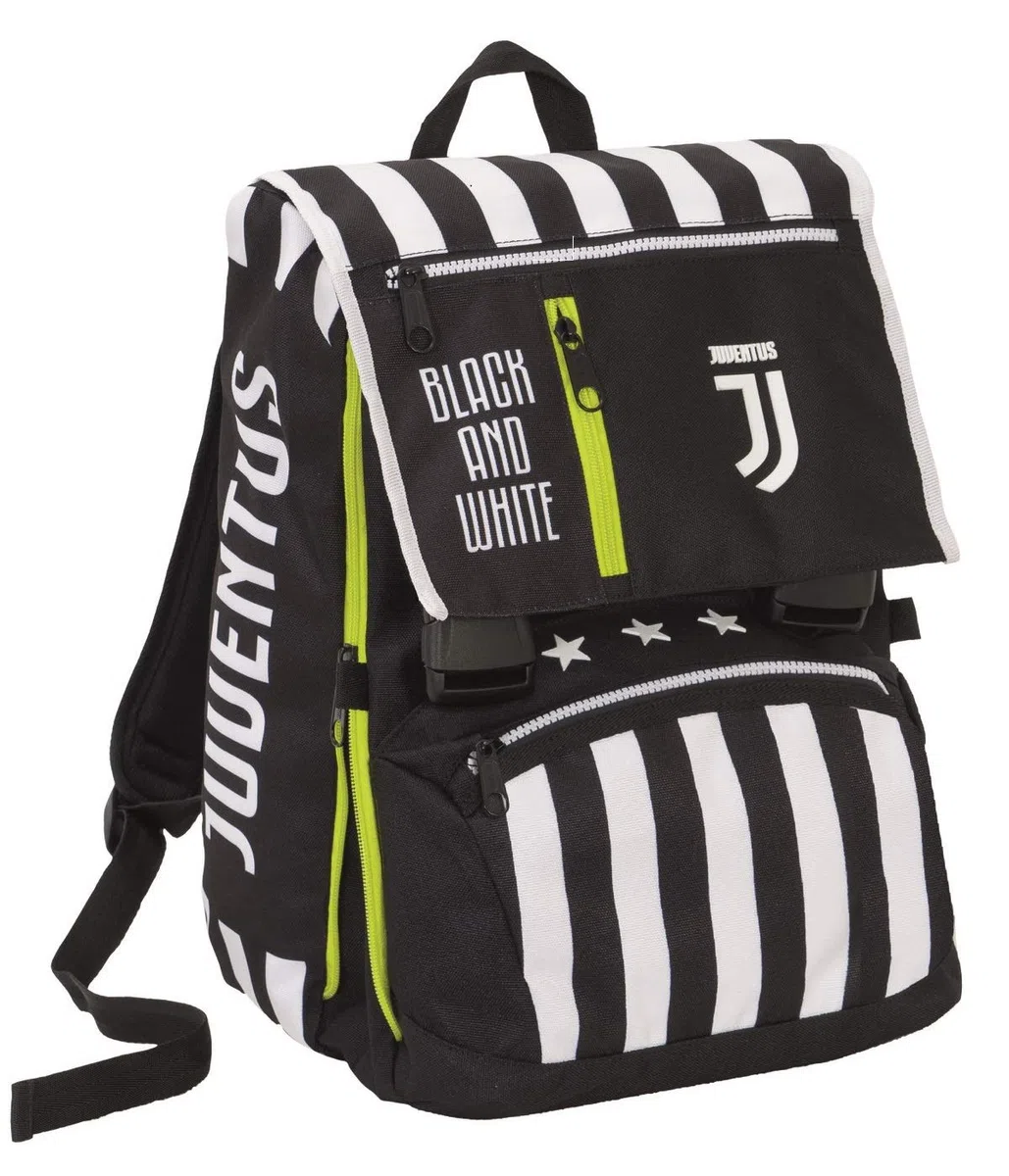 Zaino Estensibile Big Juventus, Best Match, Bianco e Nero, Scuola & Tempo Libero, con Orologio abbinato