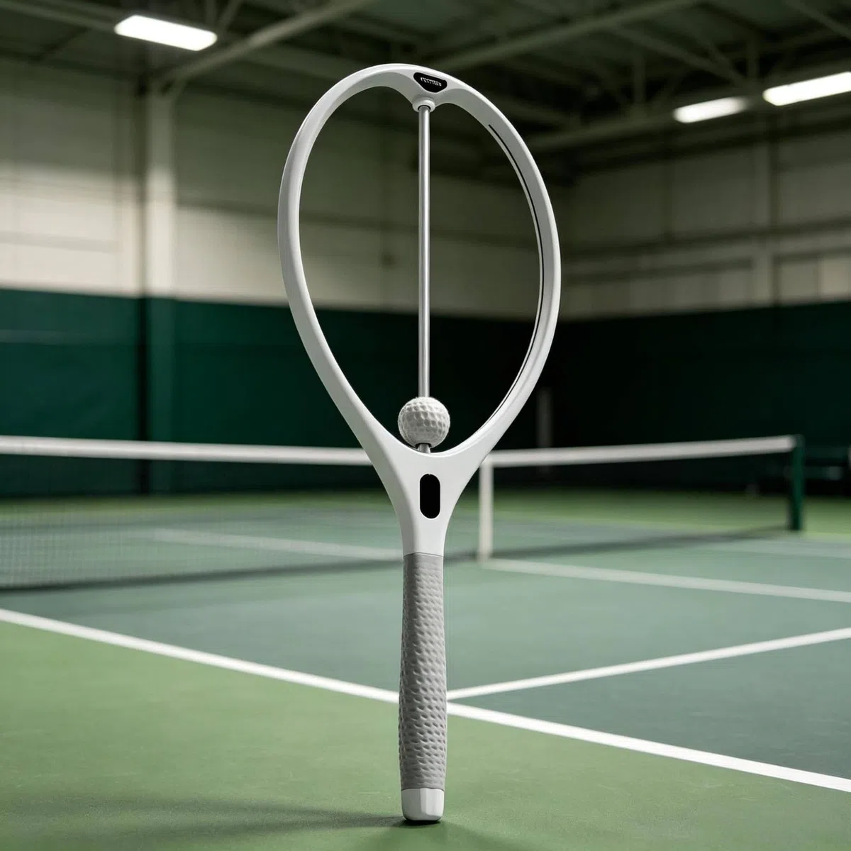 Baoblaze Dispositivo di Allenamento Tennis Racchetta Attrezzo Palestra Strumento Pratica con Asta Guida E Palla Integrata in Alluminio Impugnatura Antiscivolo