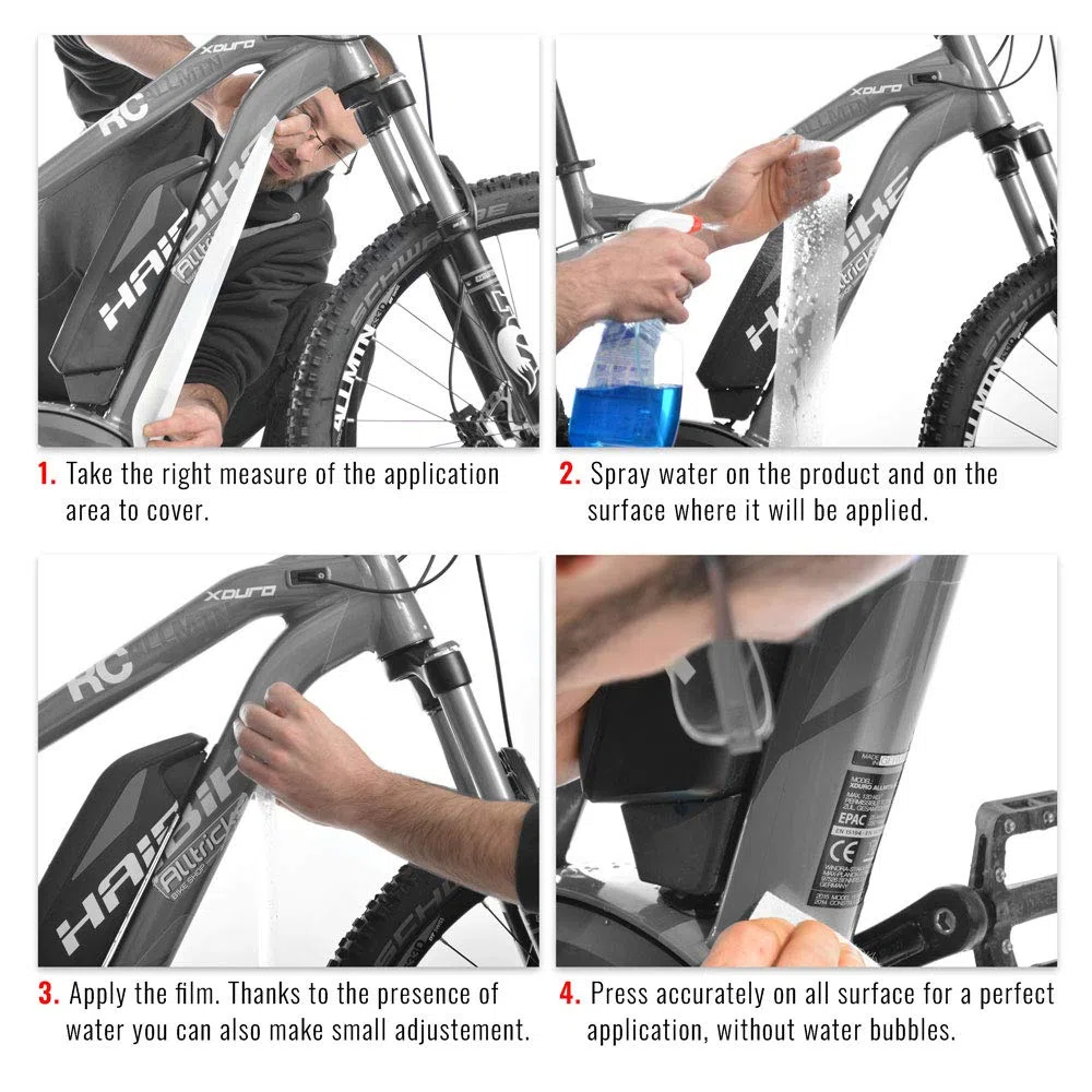 Rotolo Nastro Adesivo Scudo Roll per Protezione Telaio Bicicletta, Spessore 0.8 mm, 8 x 300 cm