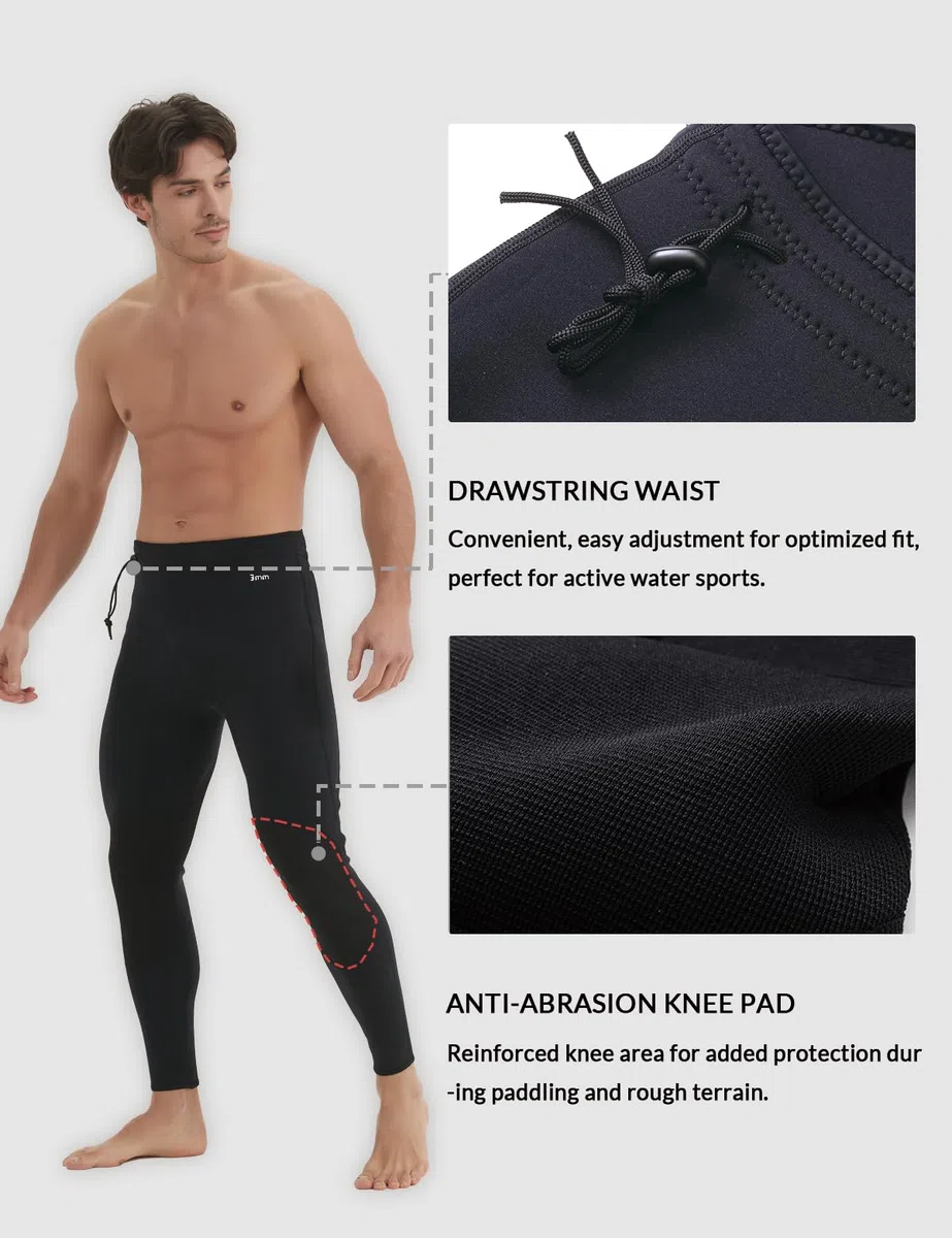 Lemorecn Mute, pantaloni in neoprene da 3 mm, per nuoto, canoa