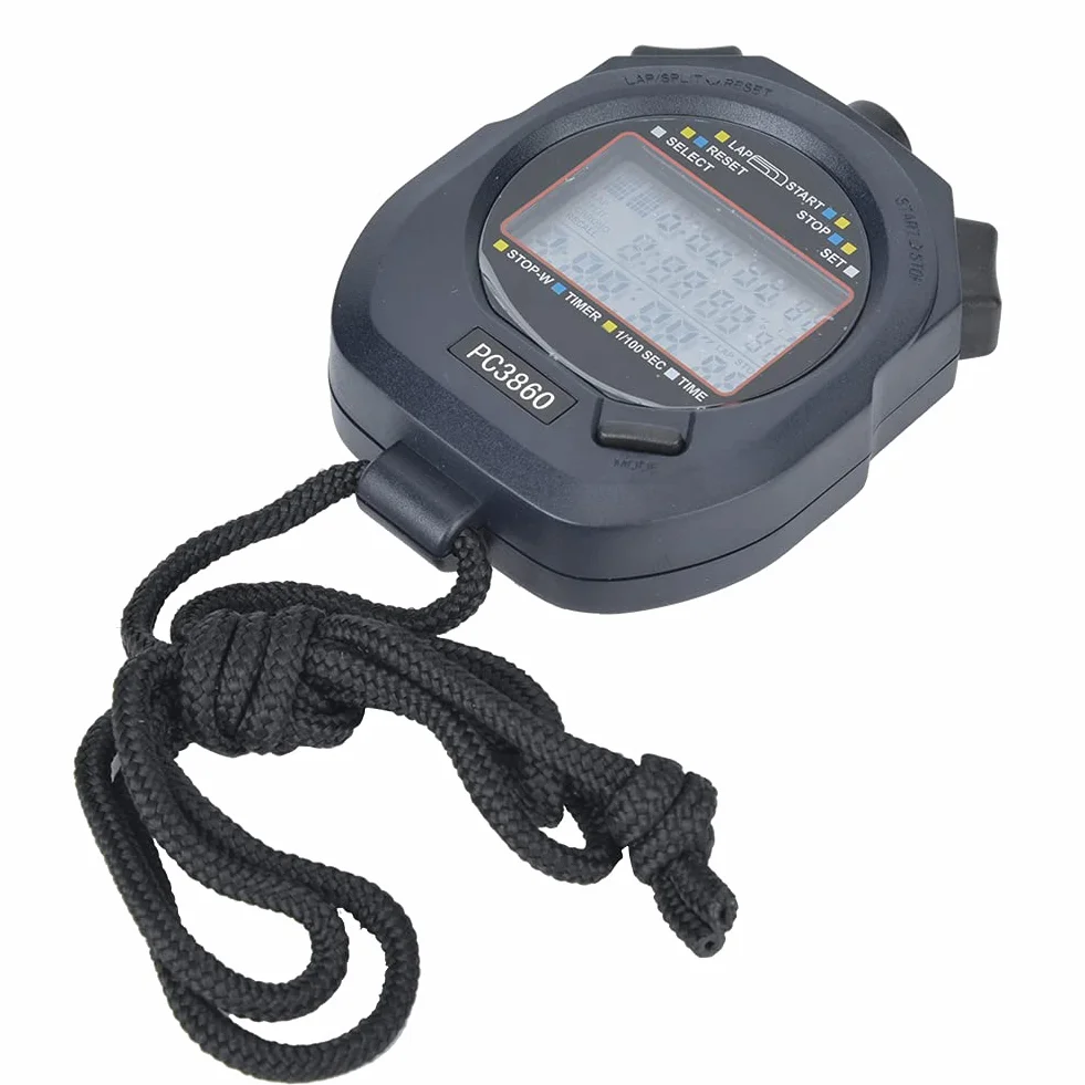 POENVFPO 3860 Cronometro Elettronico, Cronometro Sportivo Digitale Timer Orologio Impermeabile per Allenatori Nuoto Corsa Allenamento Sportivo
