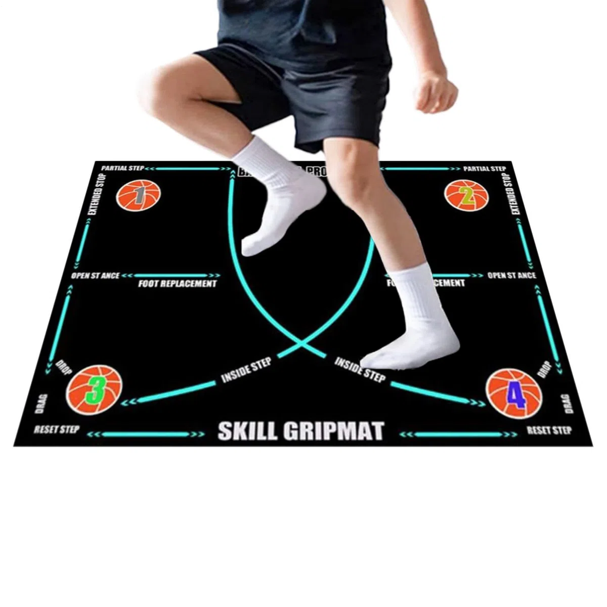 Tappetino Per Allenamento Di Pallacanestro Per Bambini Attrezzature | Tappetino Per Pratica Passi Di Basket Adulti Giocatori Squadre Scolastiche Allenatori Casa Palestr